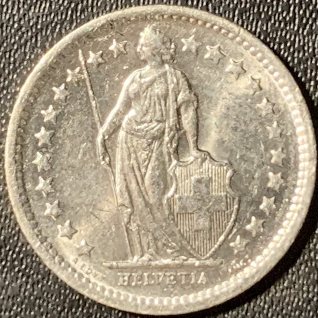 紫瑗钱币——第315期拍卖 瑞士 1965年 赫尔维蒂亚 1/2法郎 2.5克 0.835银 UNC