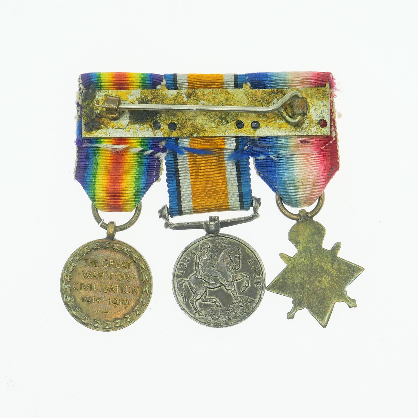勋章奖章交易所2023.10.14拍卖 英国1914-15之星、一战胜利、一战奖章联排，迷你尺寸