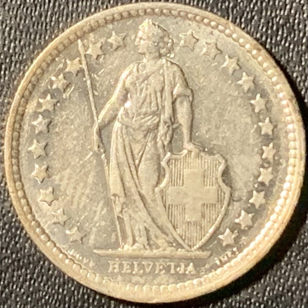 紫瑗钱币——第315期拍卖 瑞士 1960年 赫尔维蒂亚 1/2法郎 2.5克 0.835银 UNC