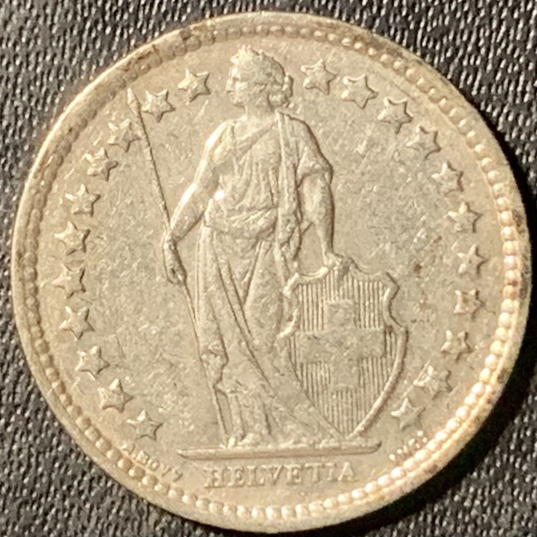 紫瑗钱币——第315期拍卖 瑞士 1961年 赫尔维蒂亚 1/2法郎 2.5克 0.835银 UNC