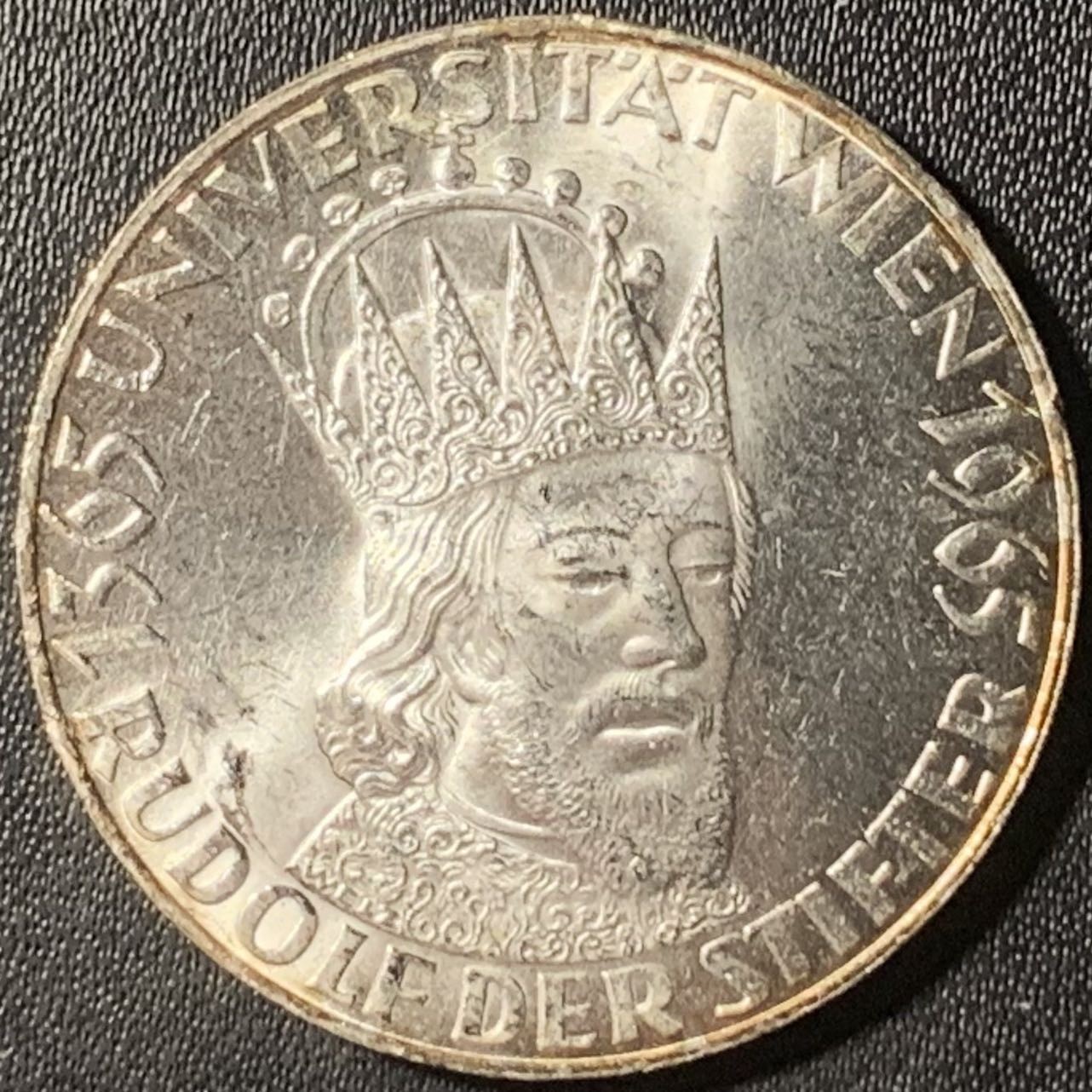 紫瑗钱币——第315期拍卖 奥地利 1965年 维也纳大学600周年 50先令 20克 0.9银 UNC