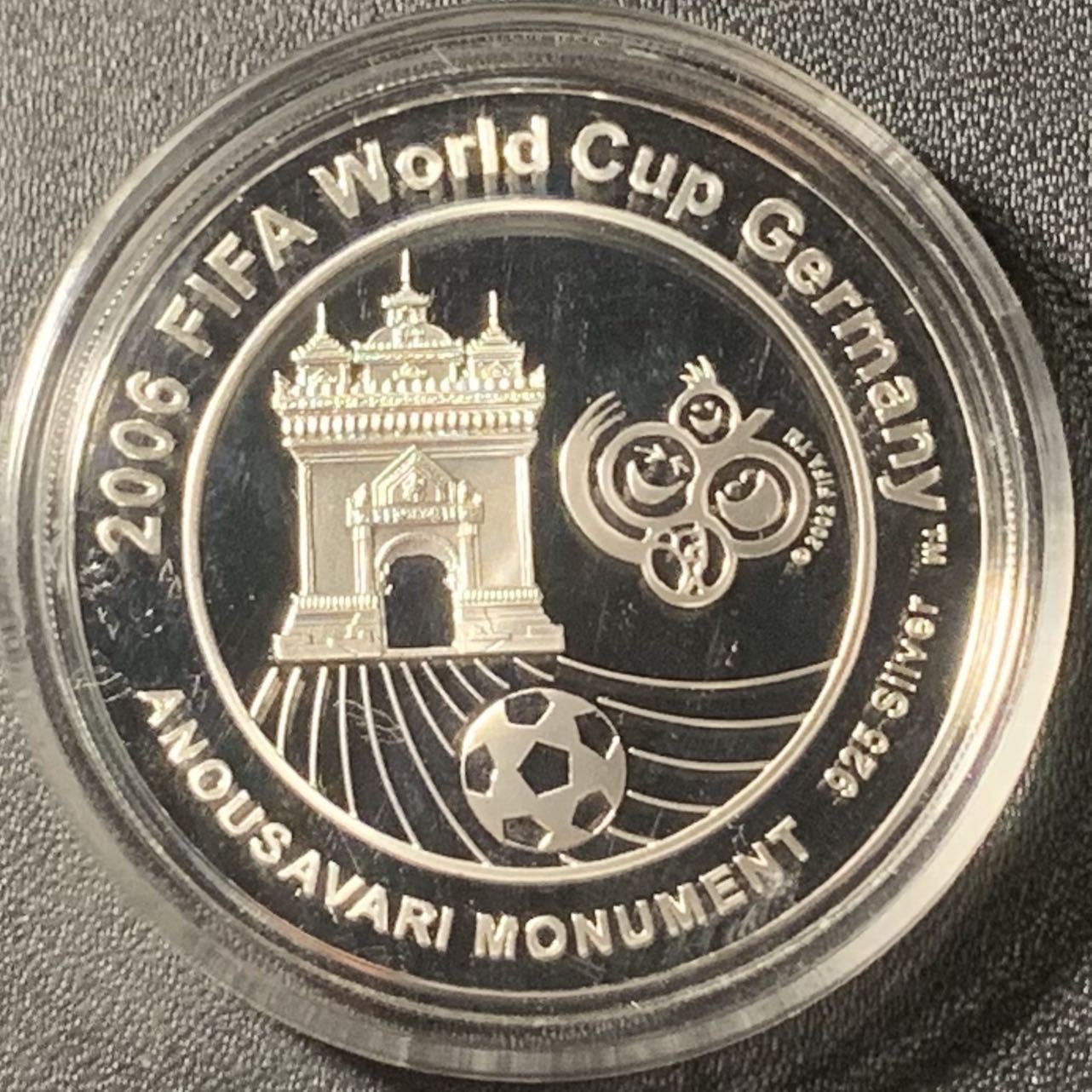 紫瑗钱币——第315期拍卖 老挝 2006年 德国世界杯 15000基普 28.28克 0.925银 精制