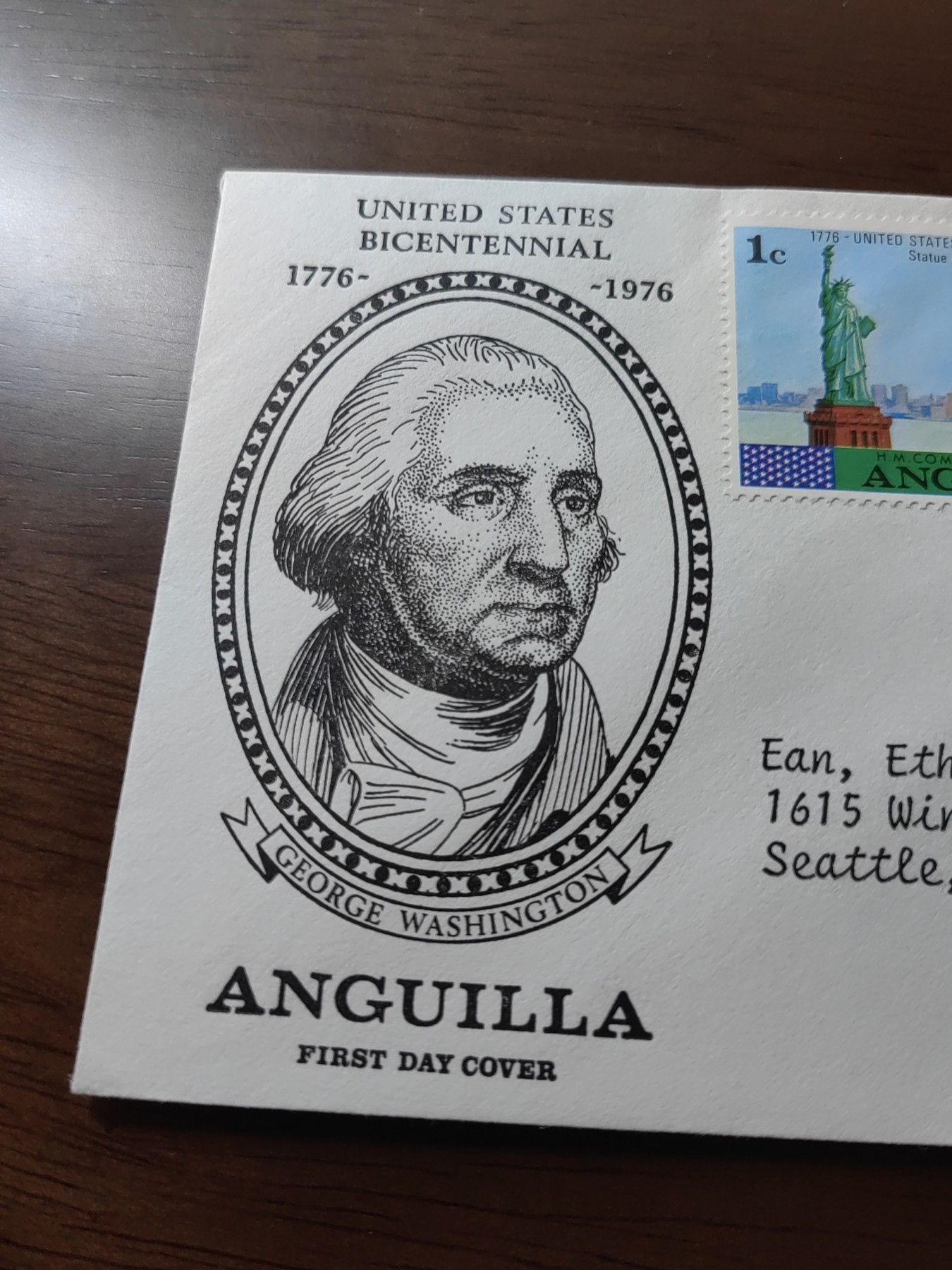 外国邮品精品专场（秒杀）第①⑤场  英国1975 乔治·华盛顿 诞生纪念 首日封