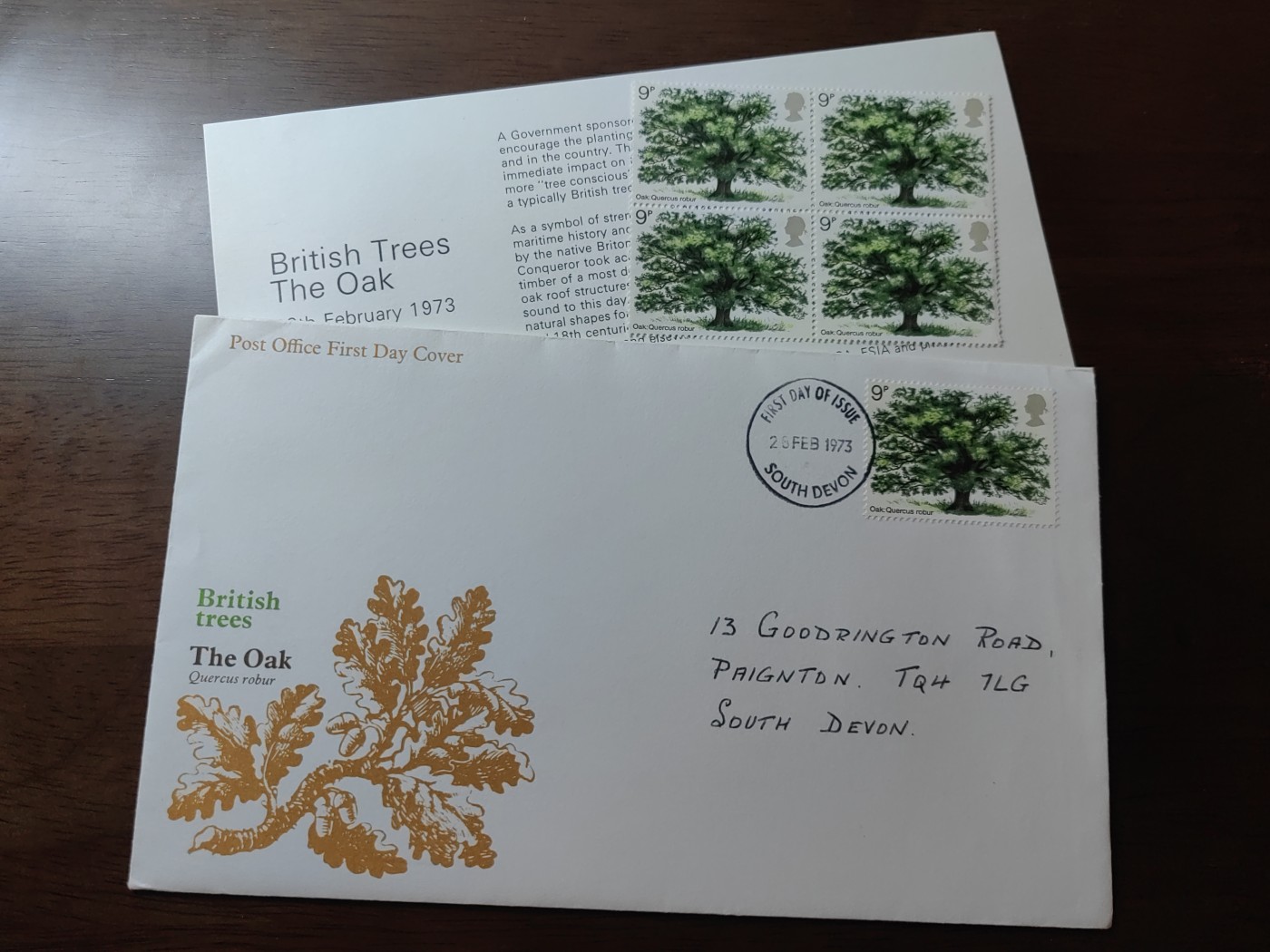 外国邮品精品专场（秒杀）第①⑤场 英国1973年 橡树 植物树木 全新邮票