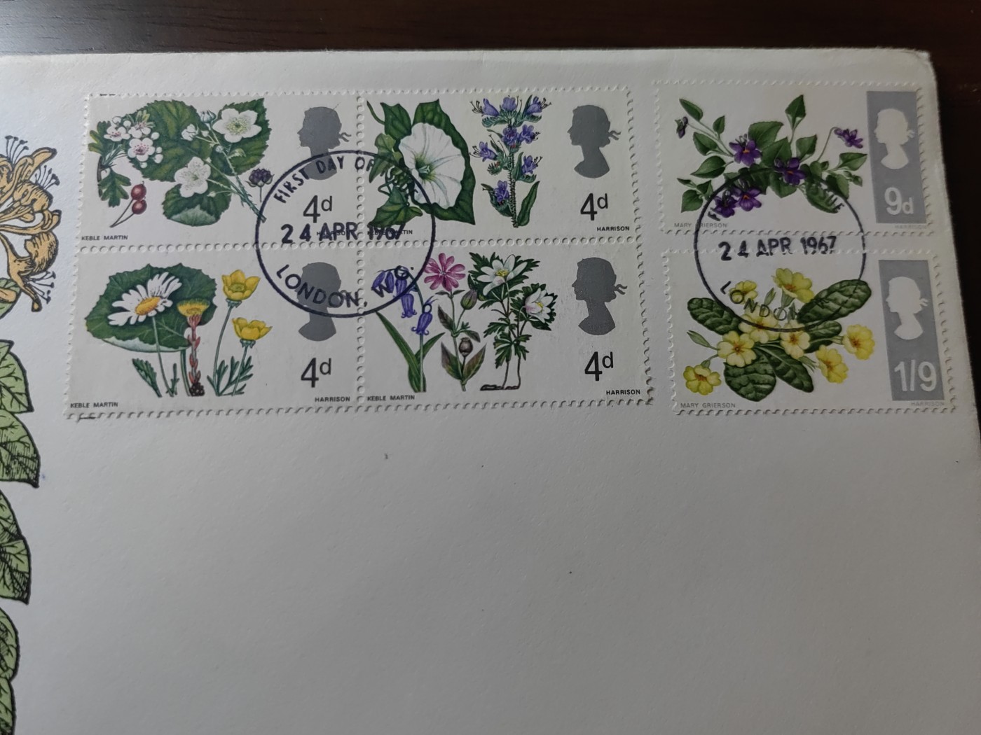 外国邮品精品专场（秒杀）第①⑤场 英国 1967年 植物花卉 山楂与野黑莓等