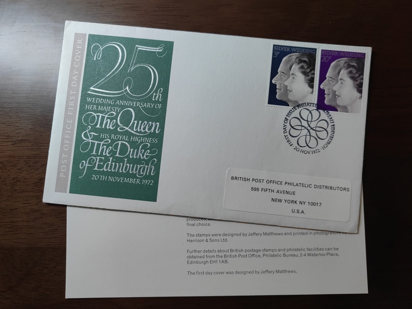 外国邮品精品专场（秒杀）第①⑤场 英国1972年  伊丽莎白二世女王和菲利普亲王 2枚全