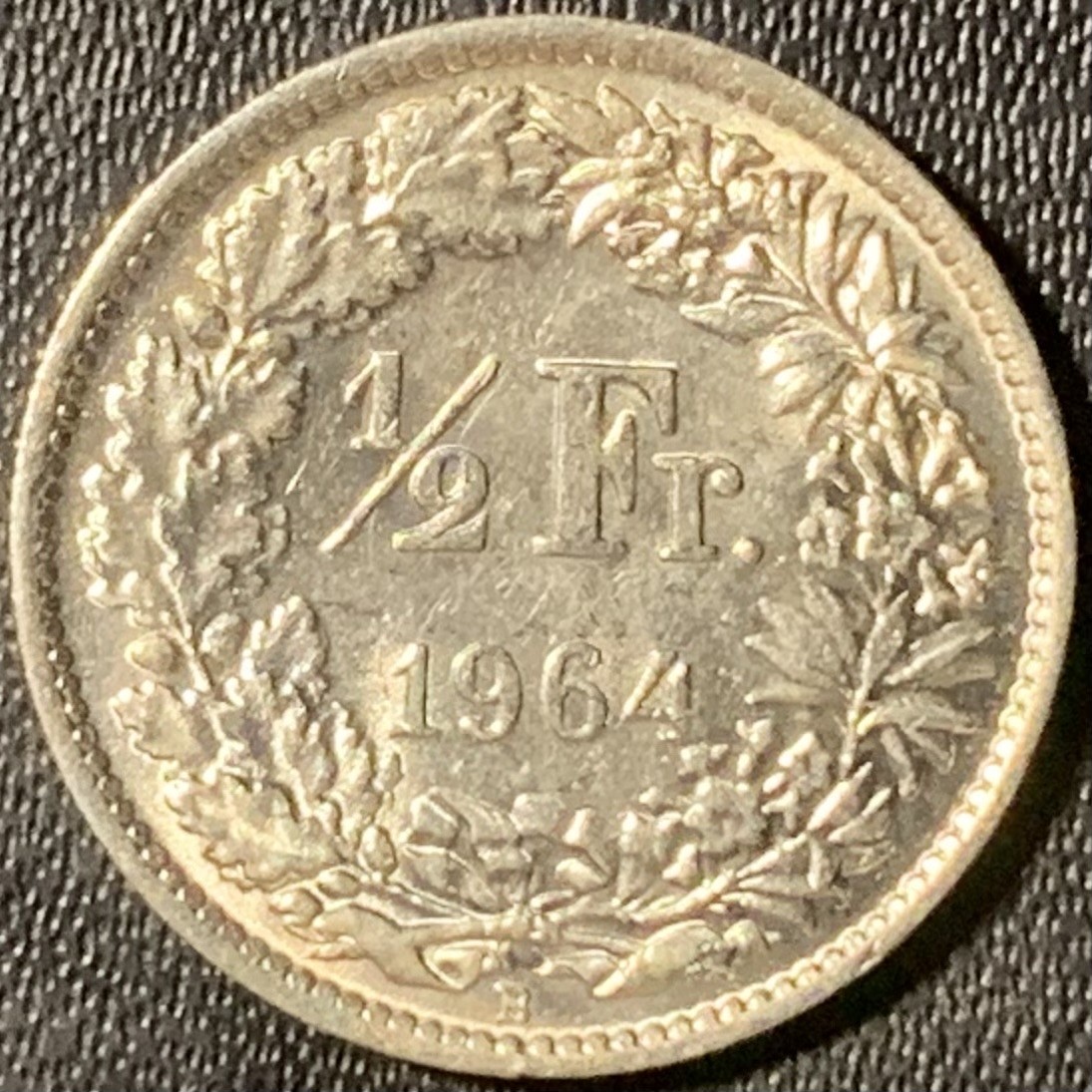 紫瑗钱币——第315期拍卖 瑞士 1964年 赫尔维蒂亚 1/2法郎 2.5克 0.835银 UNC