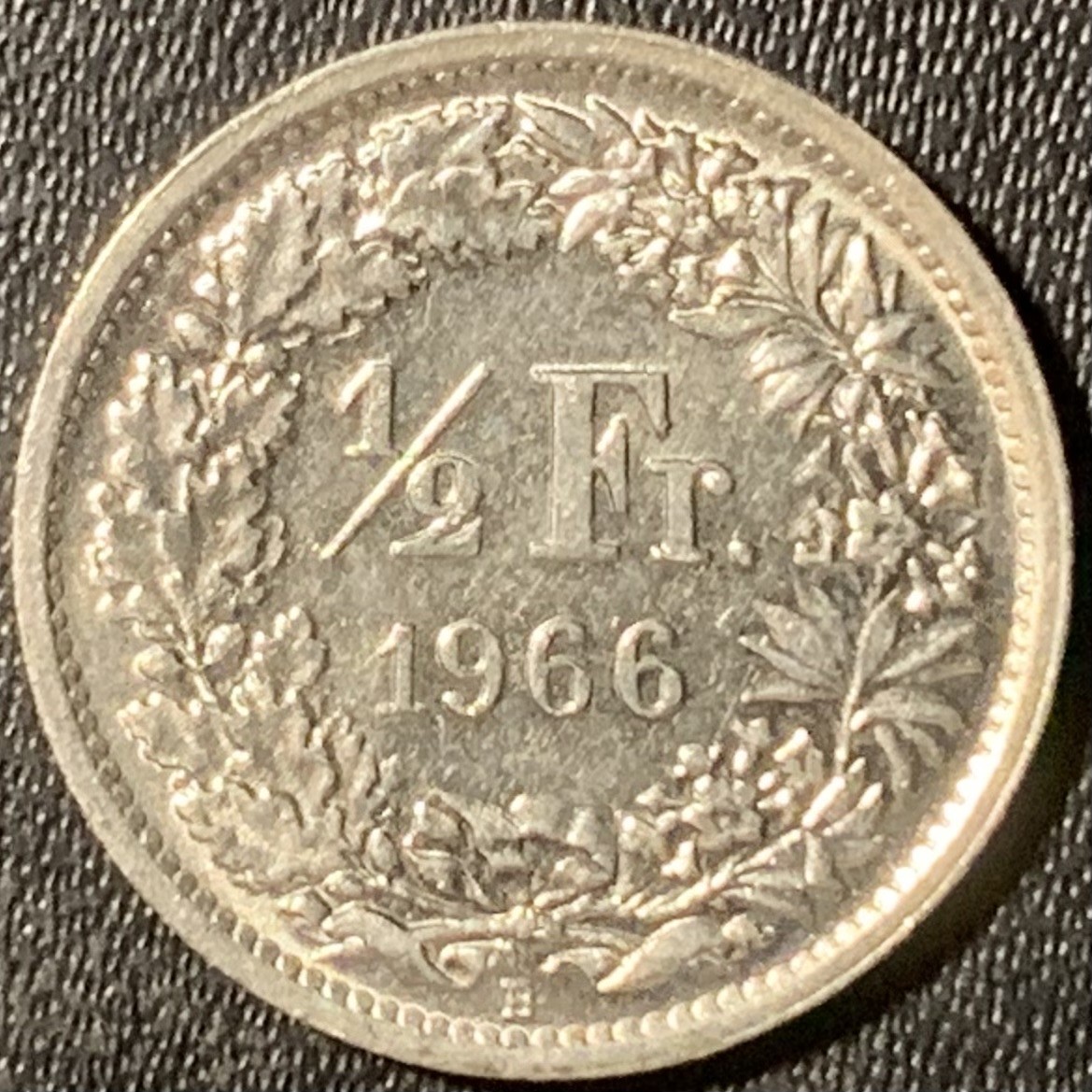紫瑗钱币——第315期拍卖 瑞士 1966年 赫尔维蒂亚 1/2法郎 2.5克 0.835银 UNC
