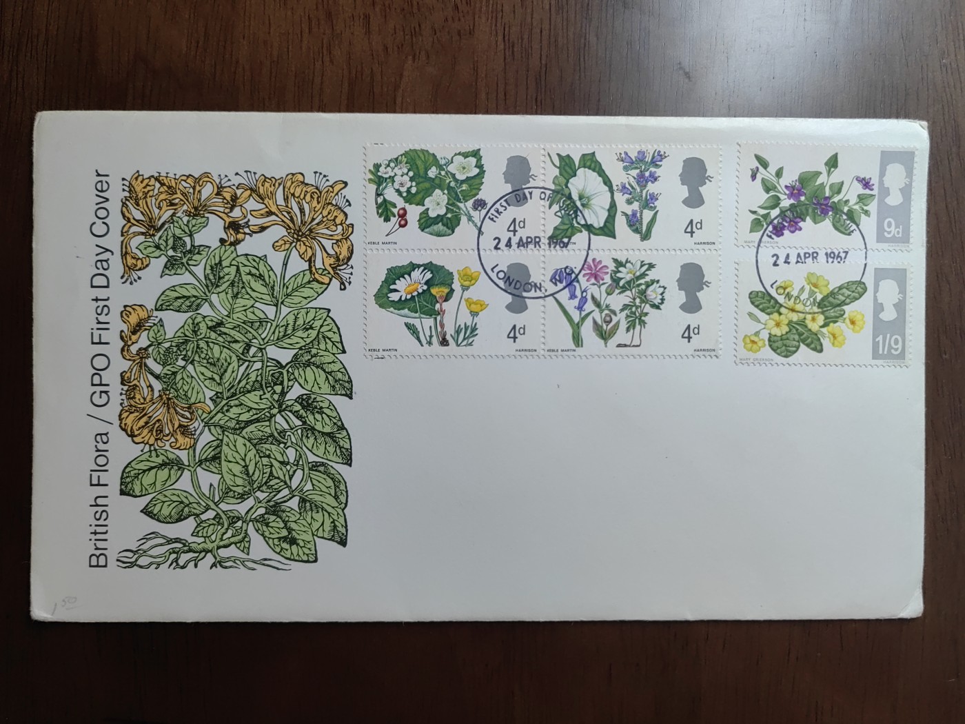 外国邮品精品专场（秒杀）第①⑤场 英国 1967年 植物花卉 山楂与野黑莓等