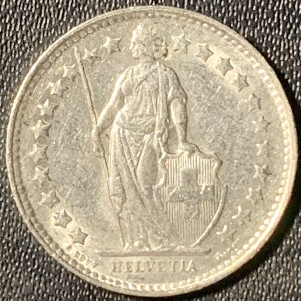 紫瑗钱币——第315期拍卖 瑞士 1952年 赫尔维蒂亚 1/2法郎 2.5克 0.835银 UNC