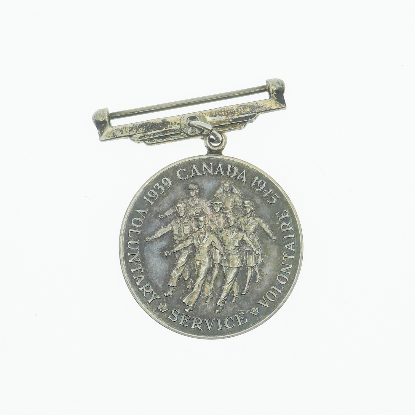 勋章奖章交易所2023.10.14拍卖 加拿大二战志愿服役奖章，银质