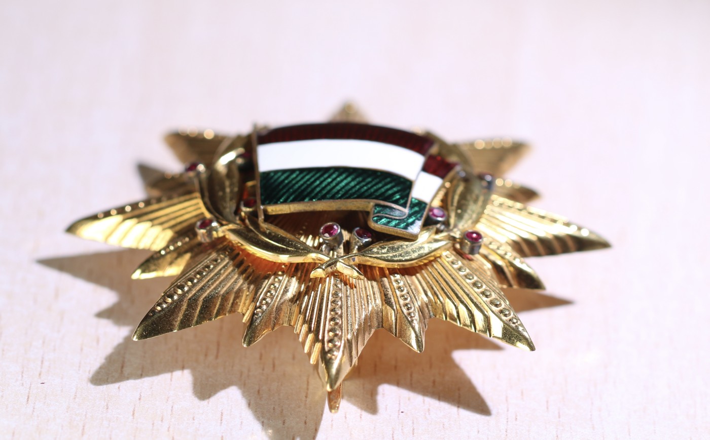 大猫徽章拍卖第234期  匈牙利一级国旗勋章 红宝石饰 非原盒