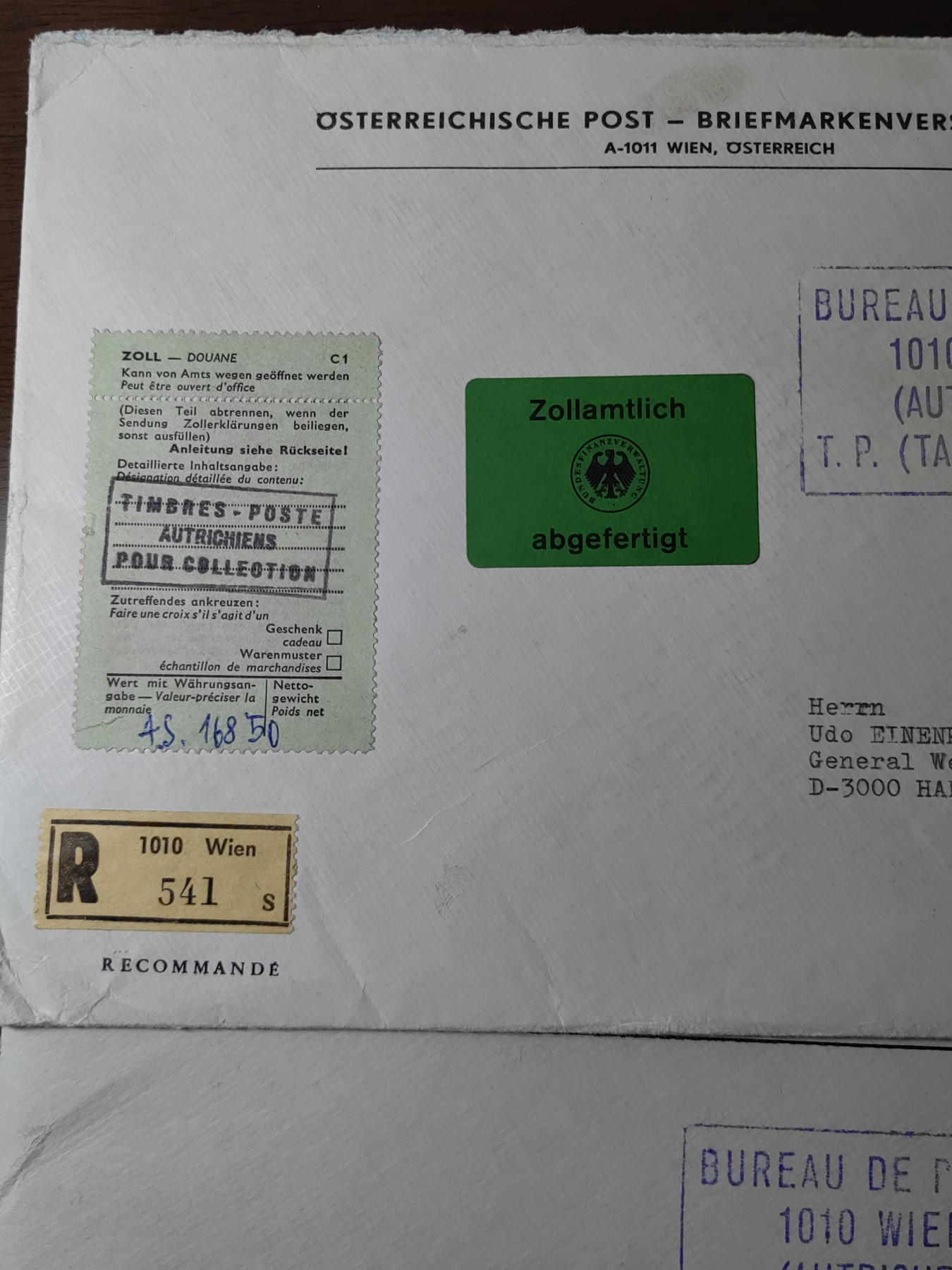 外国邮品精品专场（秒杀）第①⑤场 奥地利大型实寄邮封6件