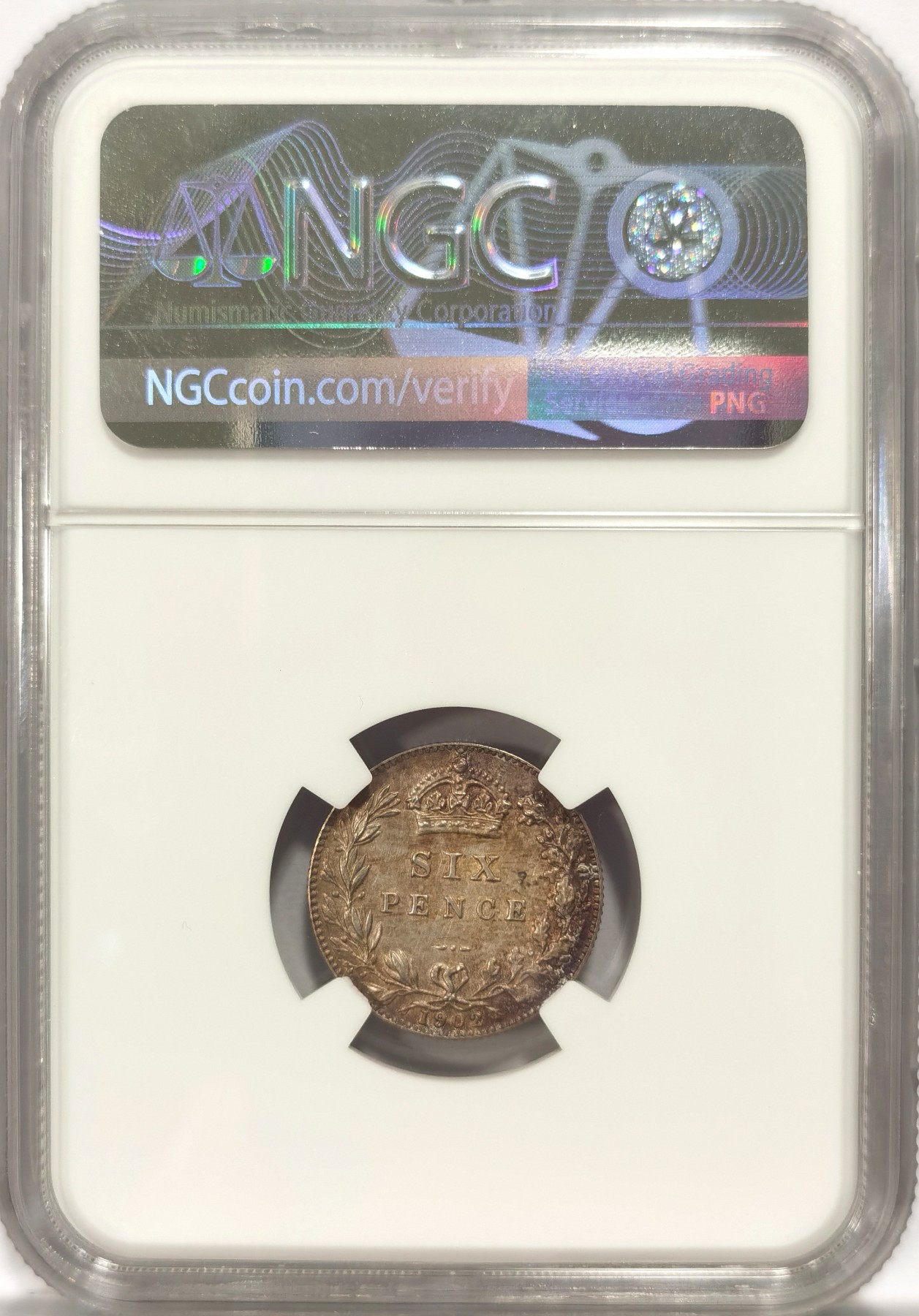 博洋堂世界钱币拍卖第047期（全场包邮） NGC PF62MATTE 英国1902年爱德华七世6便士银币