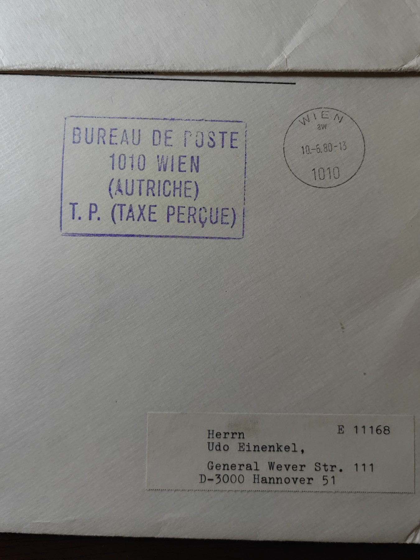 外国邮品精品专场（秒杀）第①⑤场 奥地利大型实寄邮封6件