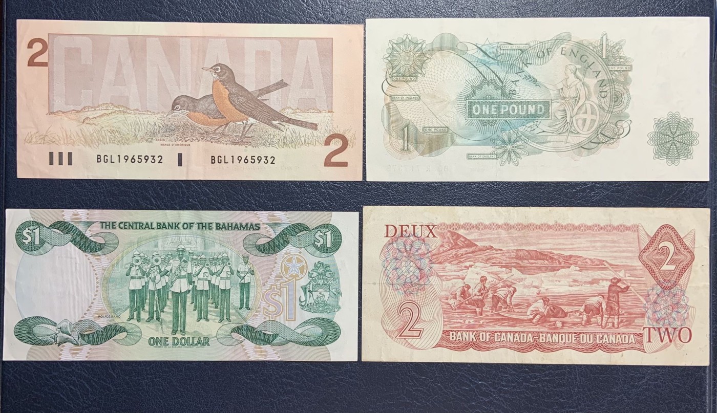 收藏联盟Quantum Auction 第296期拍卖  加拿大，英国，百慕大，巴哈马和斐济女王纸币9张 品相如图