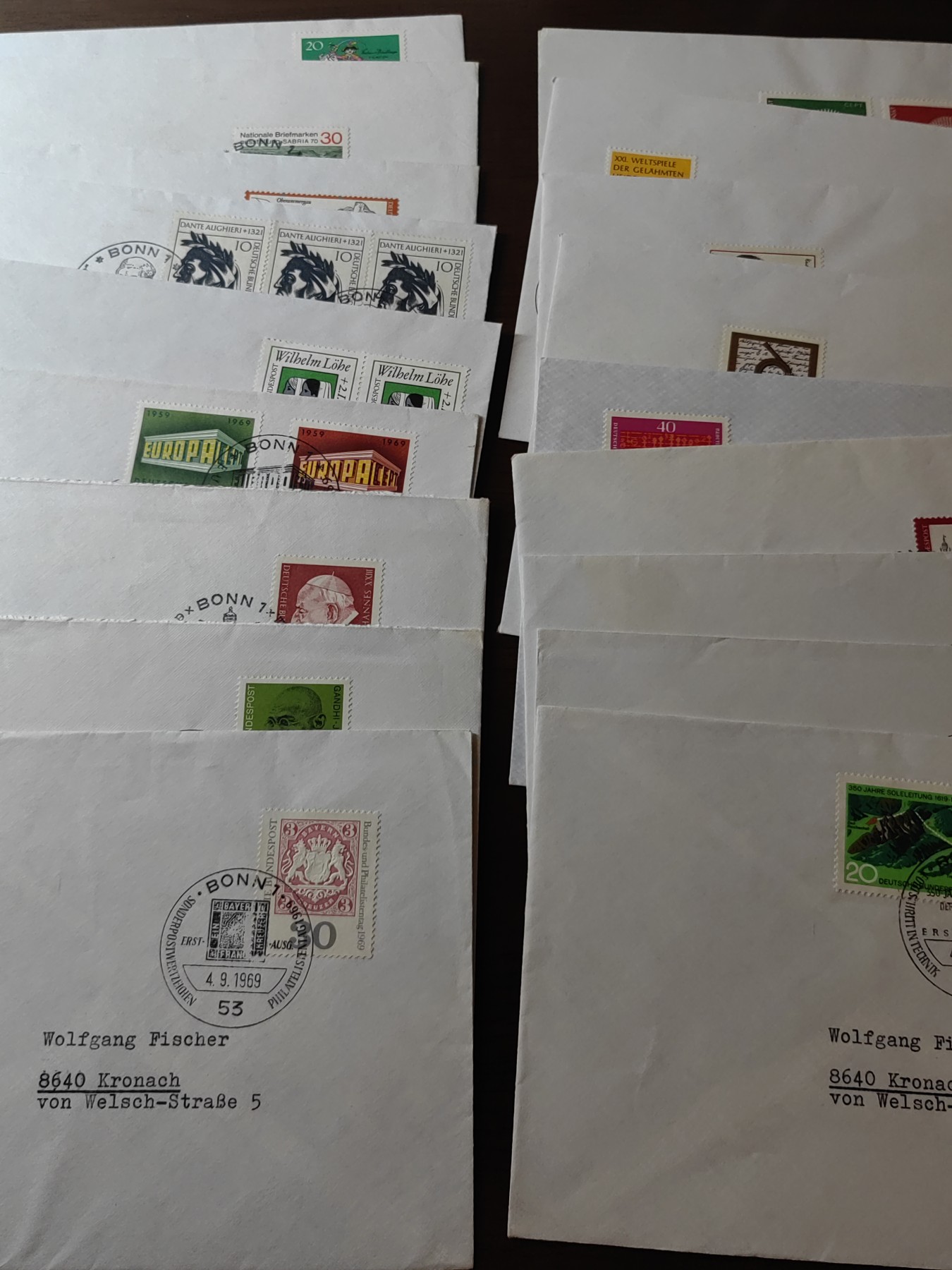 外国邮品精品专场（秒杀）第①⑤场 德国联邦纪念实寄邮封18件