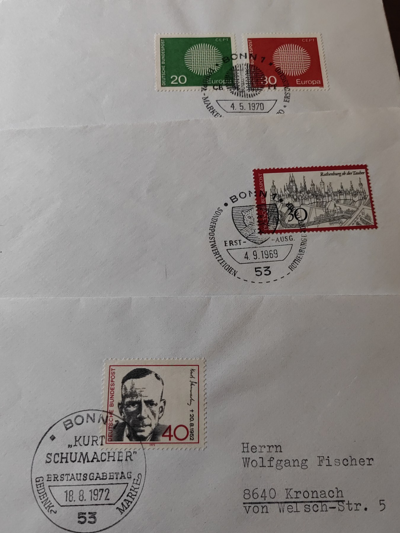 外国邮品精品专场（秒杀）第①⑤场 德国联邦纪念实寄邮封18件