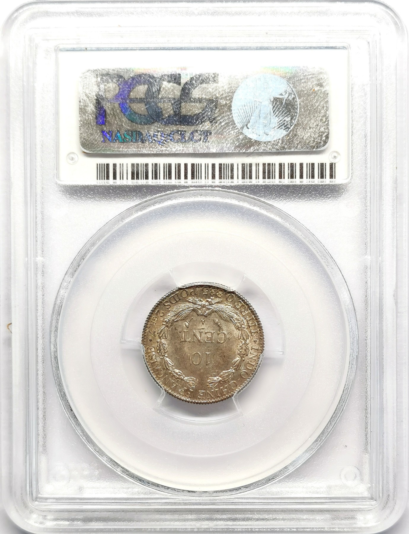 凡希社世界钱币微拍第二百五十期 1902A法属印度支那10分银毫PCGS-MS64收藏级！
