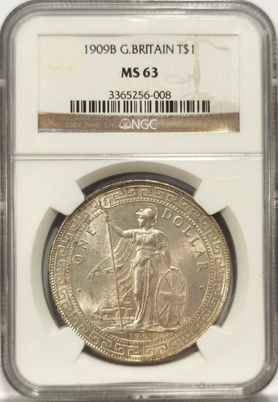 博洋堂世界钱币拍卖第047期（全场包邮） - NGC MS63 1909年B版站洋，光度状态都相当不错，略有低评，9月11日邓通刚成交一枚这个年份64分的站洋成交价含佣金7475