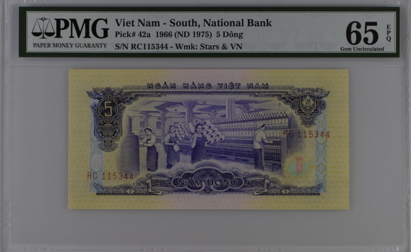 在10月奔跑 Viet Nam - South, National Bank, 5 D�ng 1966 (ND 1975)