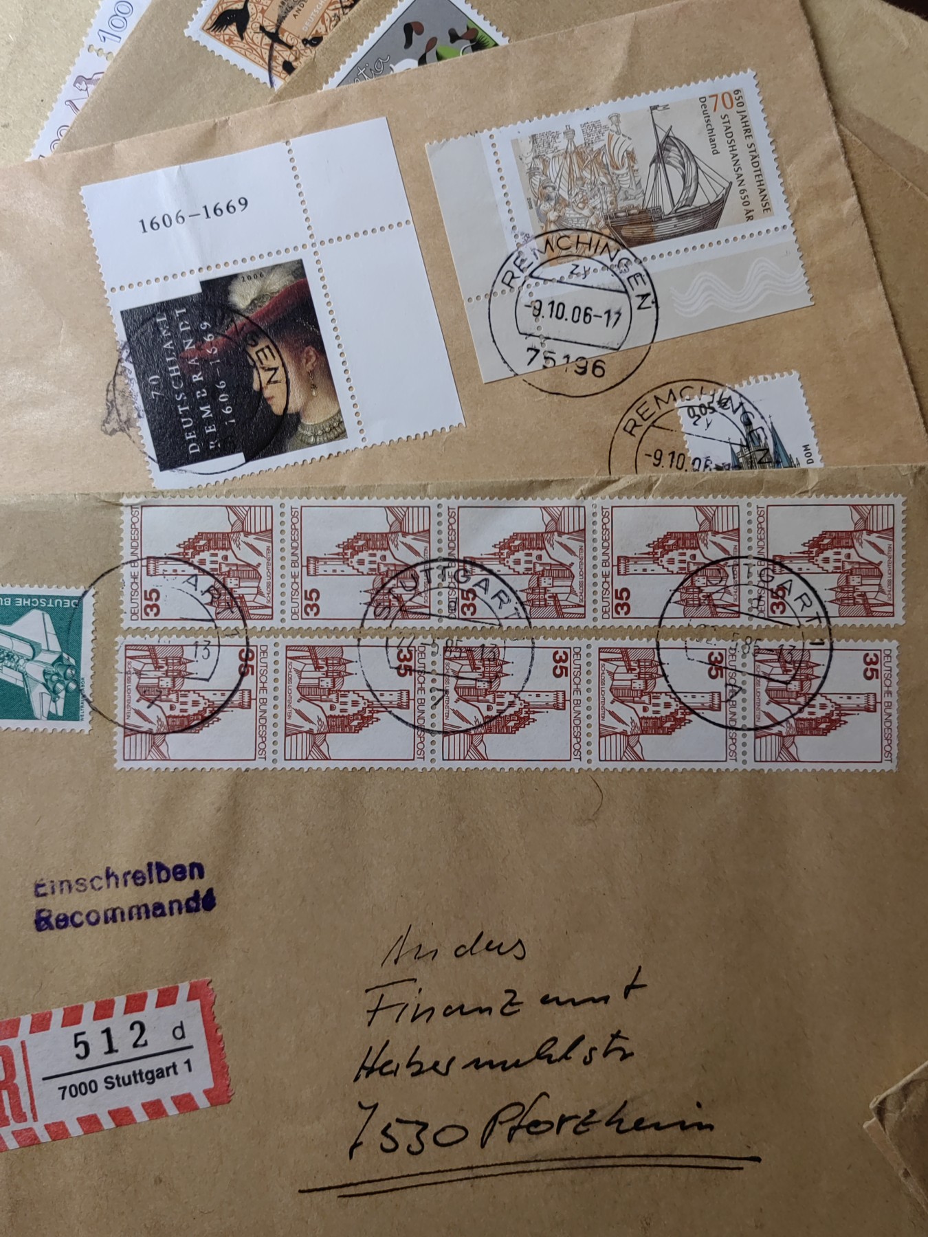 外国邮品精品专场（秒杀）第①⑤场 德国实寄牛皮邮封9件