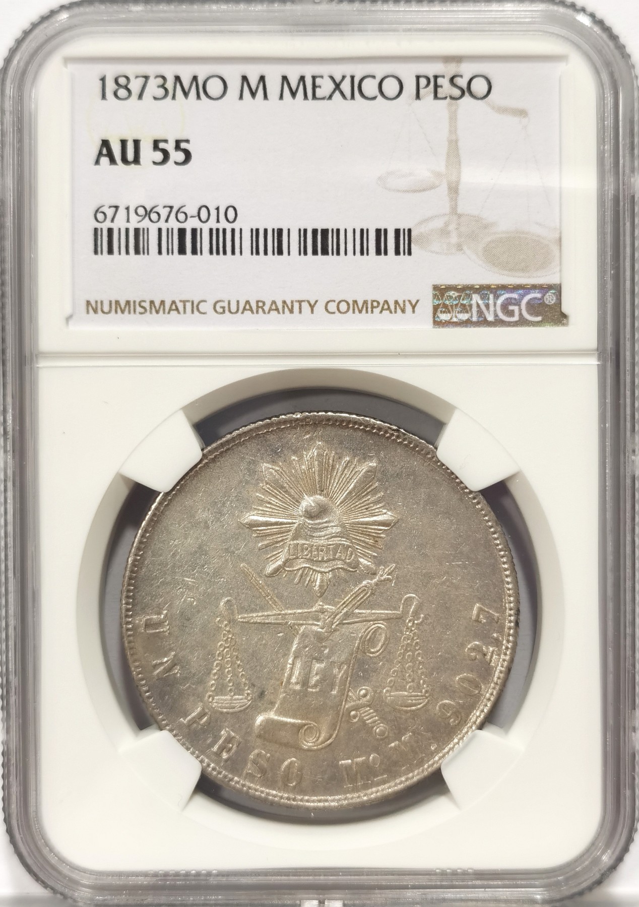 博洋堂世界钱币拍卖第047期（全场包邮） 稀少1873MO厂 天平鹰洋 NGC AU55
