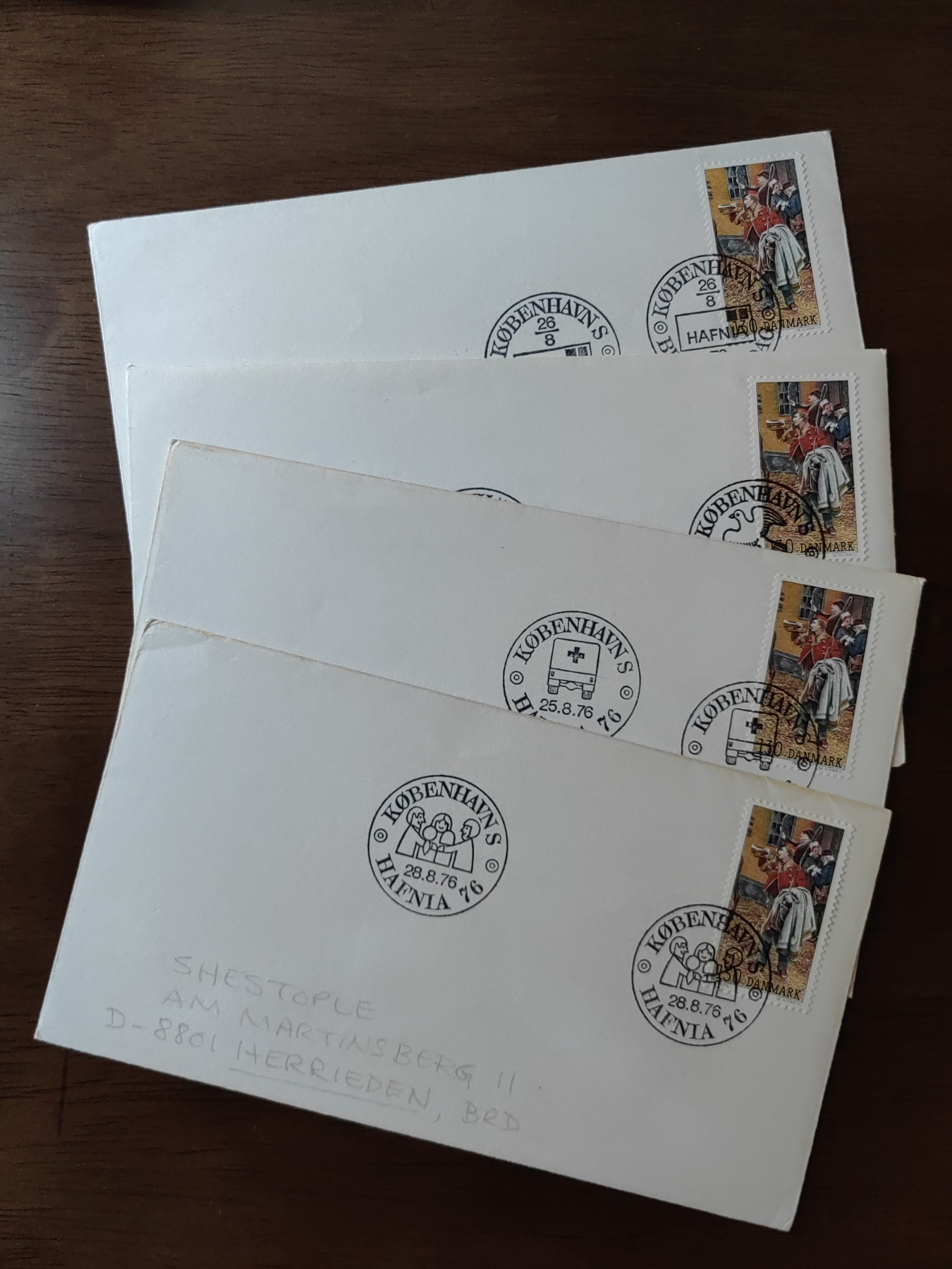 外国邮品精品专场（秒杀）第①⑤场 丹麦1976 特别邮戳邮封4件