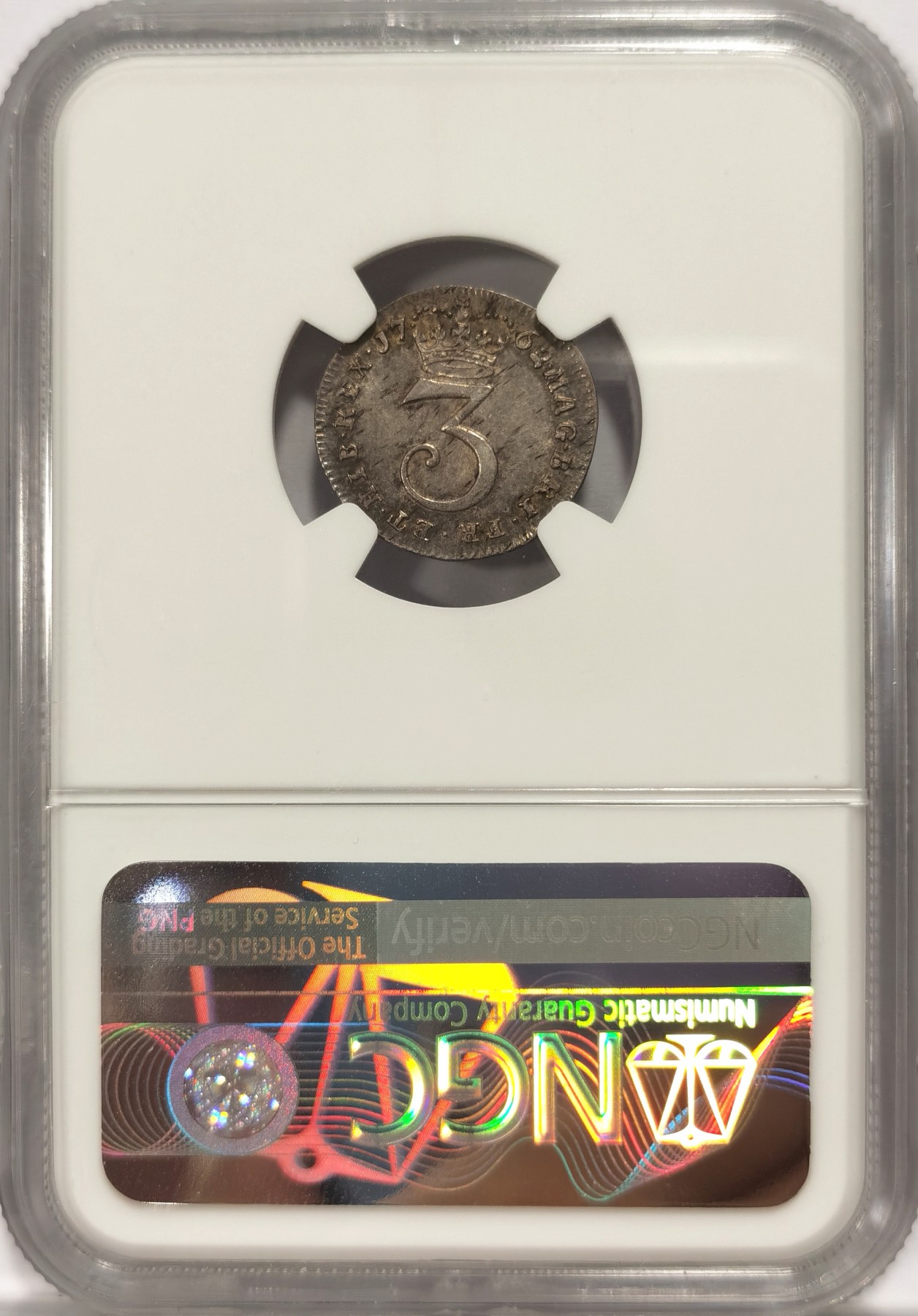 博洋堂世界钱币拍卖第047期（全场包邮） NGC MS63 英国1762年乔治三世濯足节3便士