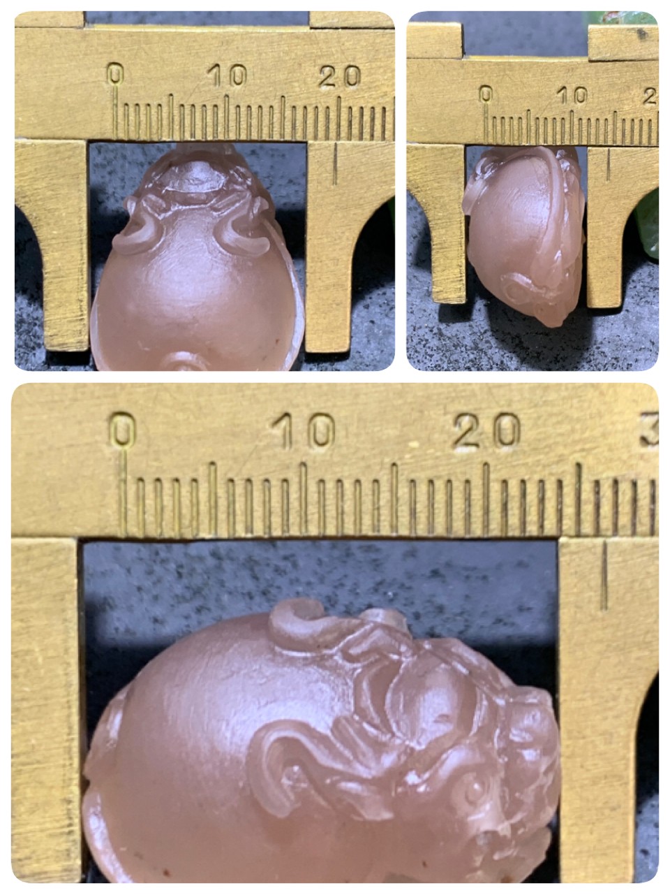 精美亚光高玉化巴西玛瑙手工满工雕刻龙龟吊坠一个！