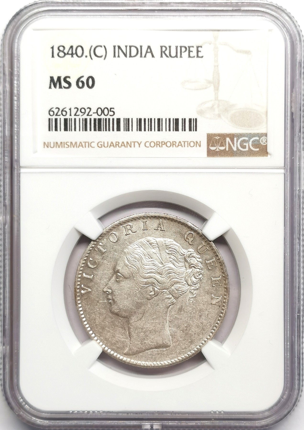 凡希社世界钱币微拍第二百五十期 1840东印度公司小维卢比NGC-MS60印度式头像！