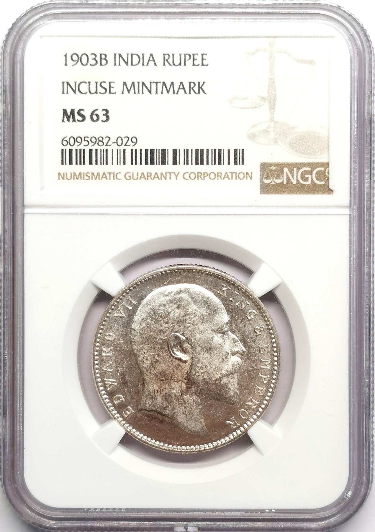 凡希社世界钱币微拍第二百五十期 1903B英属印度爱七卢比NGC-MS63