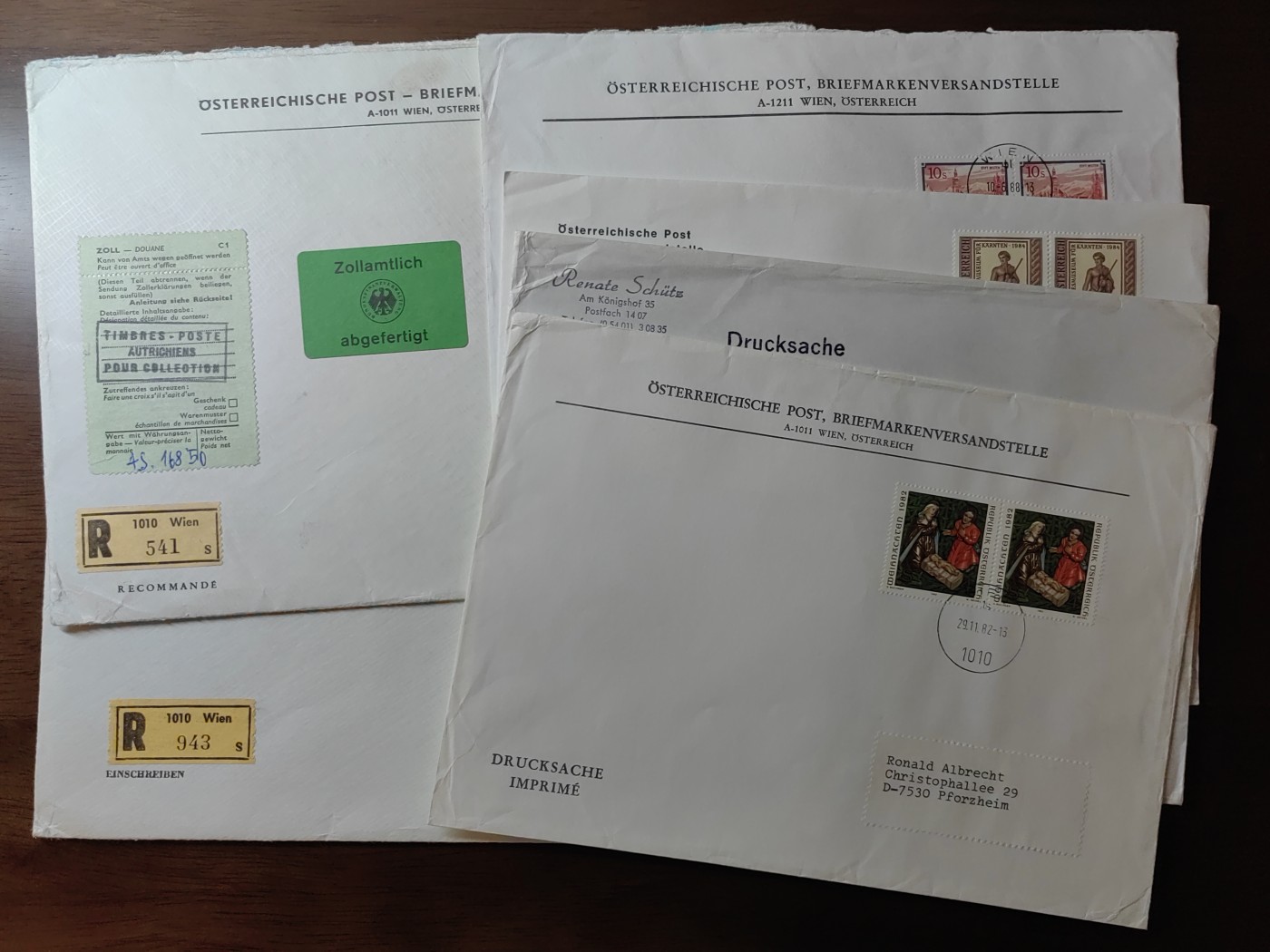 外国邮品精品专场（秒杀）第①⑤场 奥地利大型实寄邮封6件