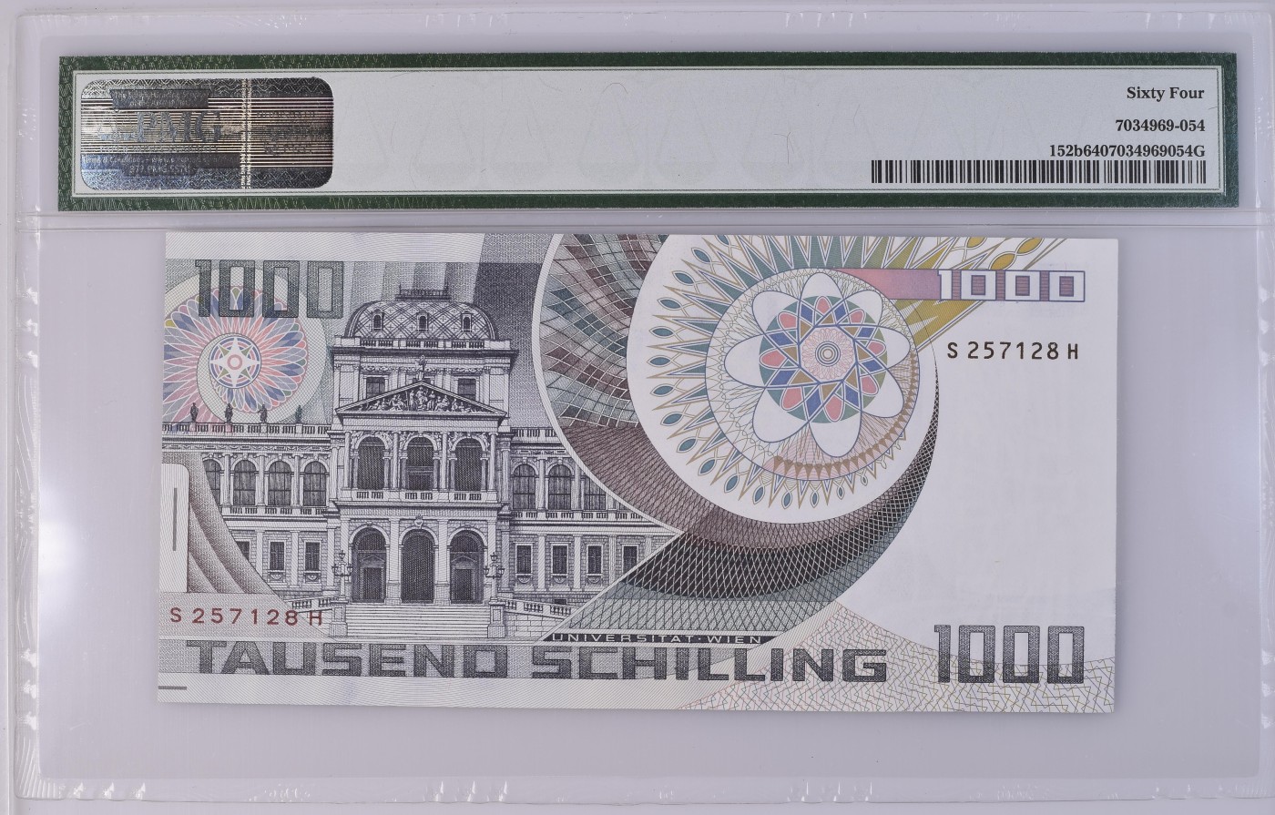 收藏联盟Quantum Auction 第296期拍卖  奥地利1983年1000先令 PMG64 物理学家薛定谔