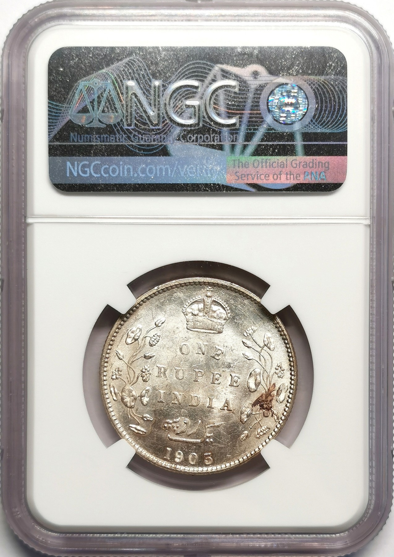 凡希社世界钱币微拍第二百五十期 1903B英属印度爱七卢比NGC-MS63