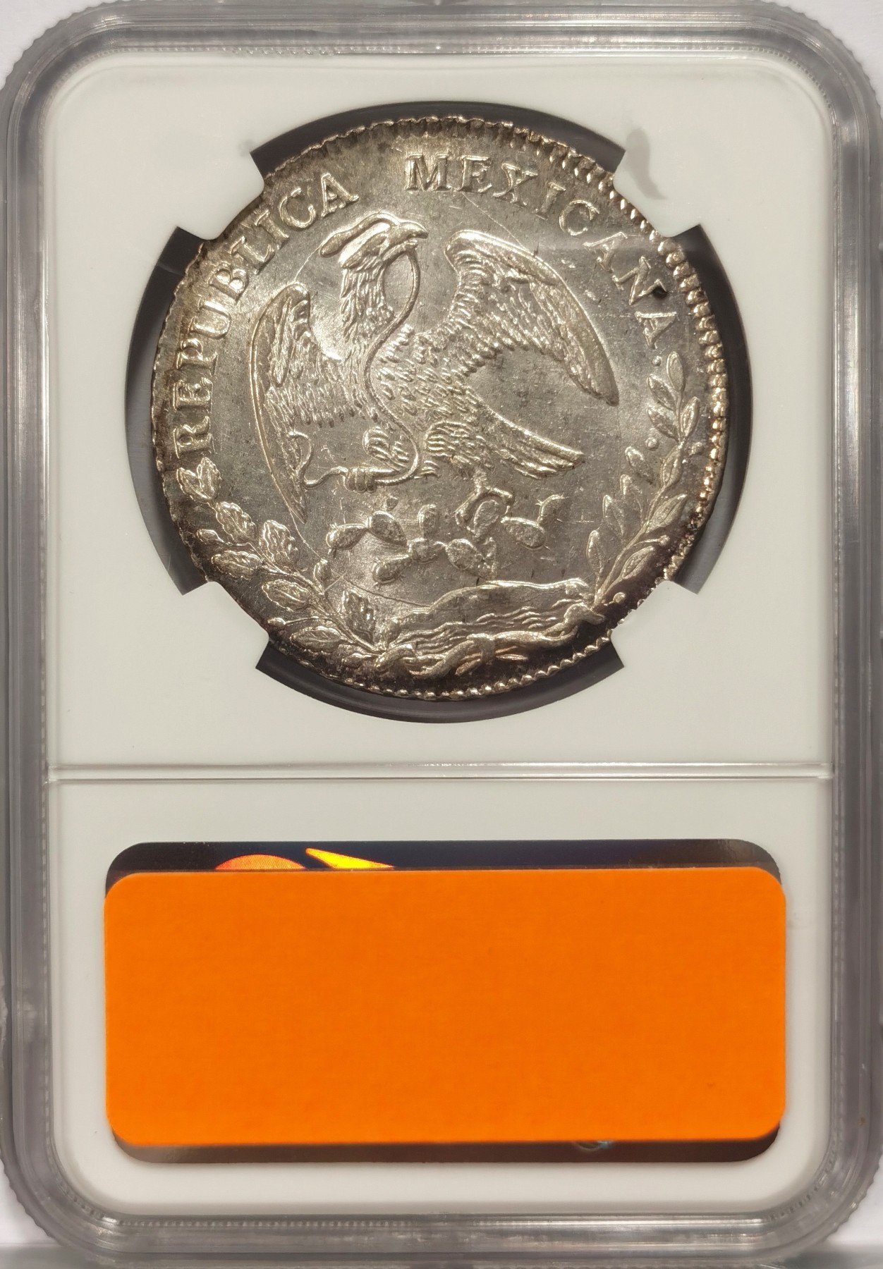 博洋堂世界钱币拍卖第047期（全场包邮） NGC MS63 墨西哥1884年CA MM版8R花边鹰洋，字复打，五彩包浆