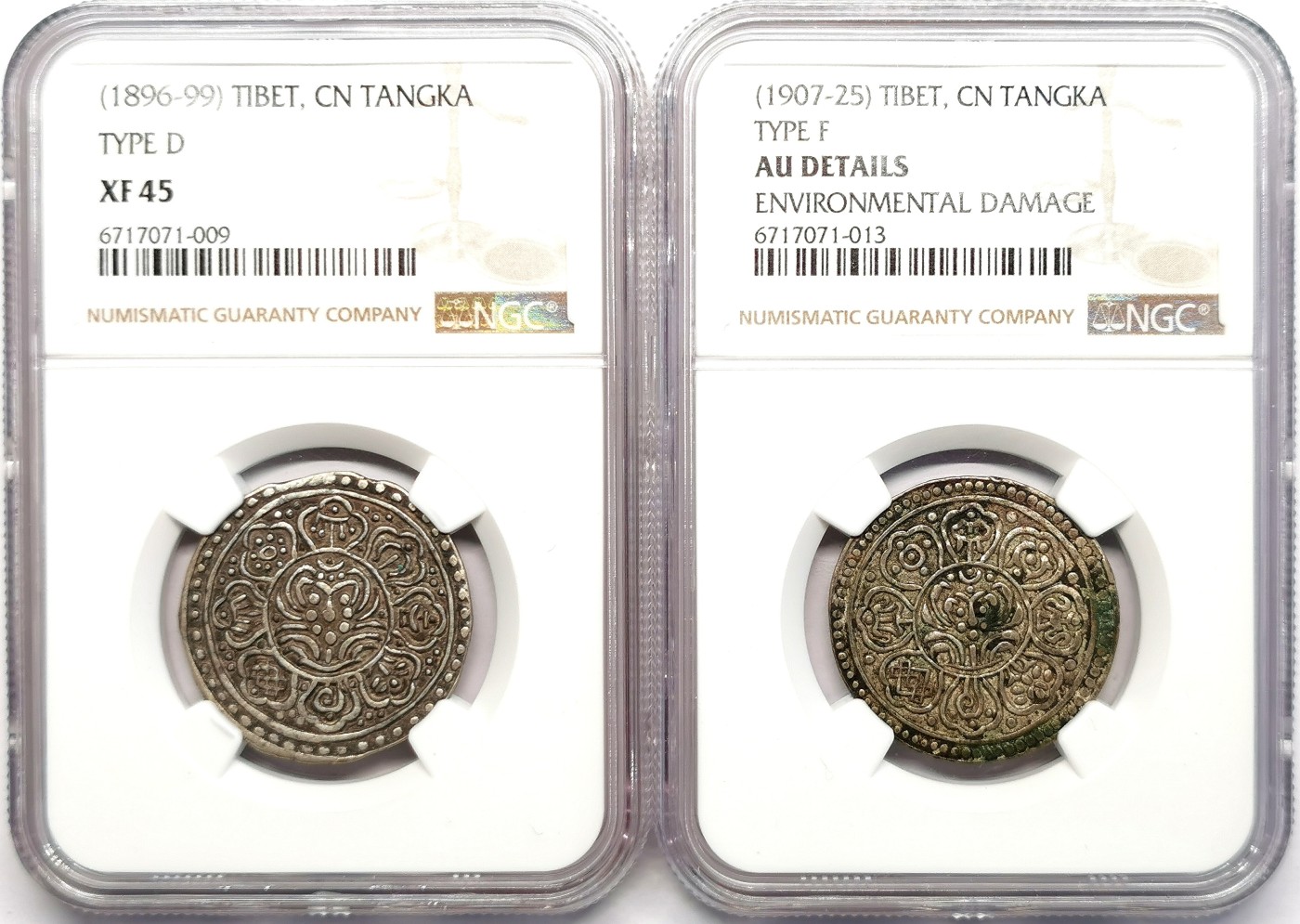 凡希社世界钱币微拍第二百五十期 中国西藏章噶银币type D&F NGC