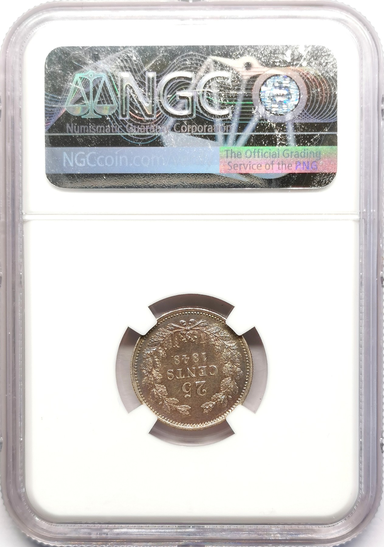 凡希社世界钱币微拍第二百五十期 1848荷兰25分银币NGC-AUD