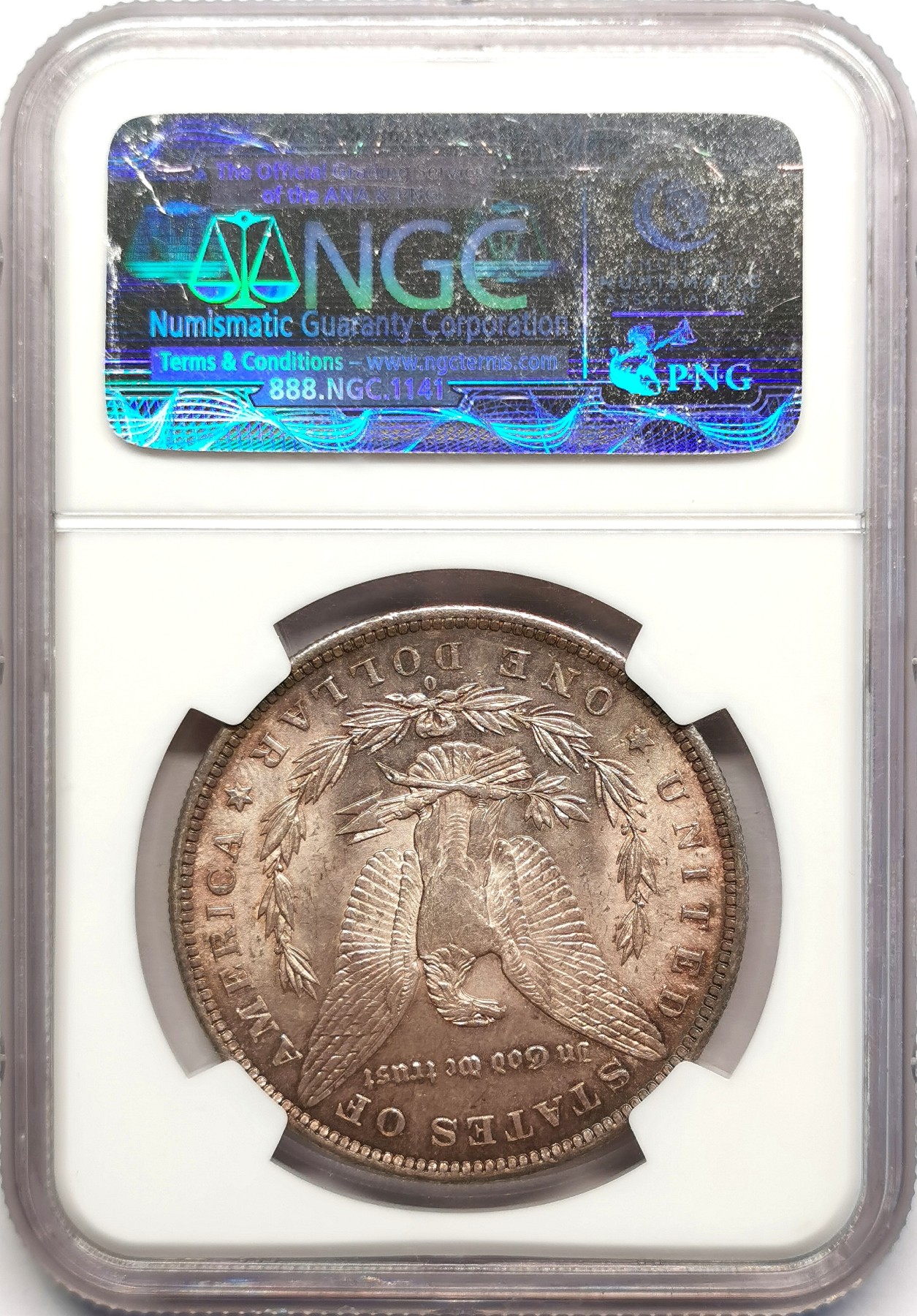 凡希社世界钱币微拍第二百五十期 1883O美国摩根壹元NGC-MS62淡紫金彩！