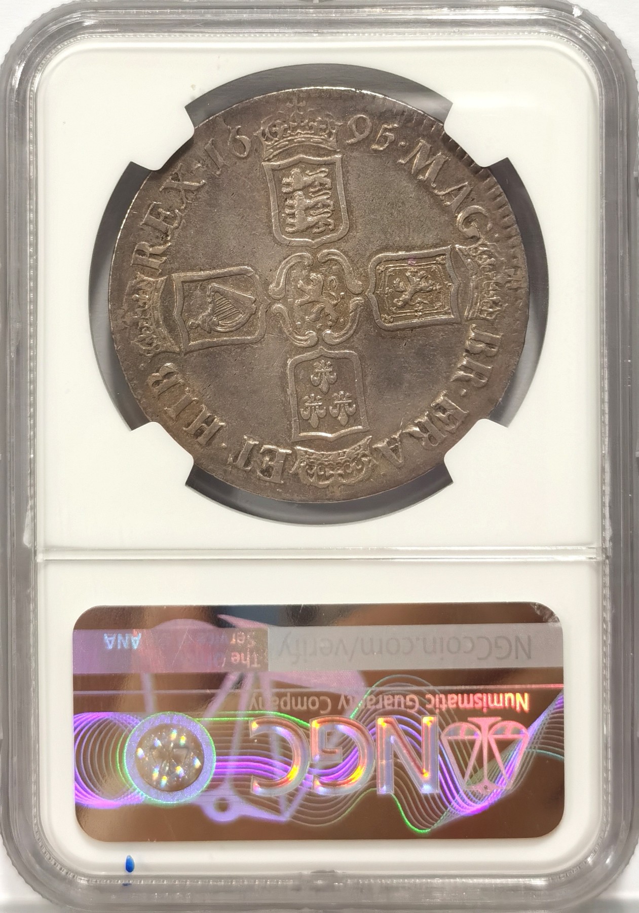 博洋堂世界钱币拍卖第047期（全场包邮） NGC XF45 英国1695年威廉三世1克朗大银币，味道佳