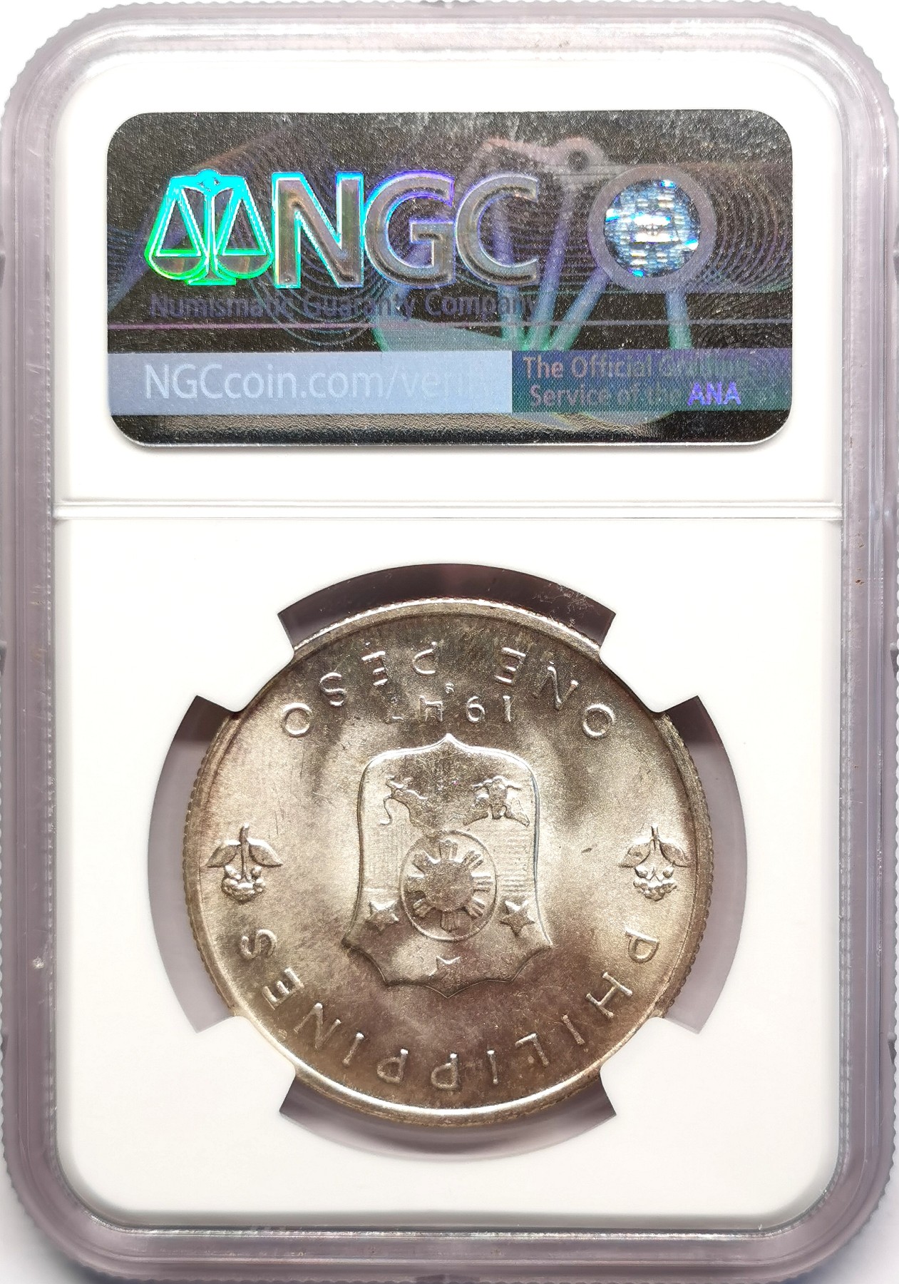 凡希社世界钱币微拍第二百五十期 1947菲律宾麦克阿瑟纪念大银NGC-MS65