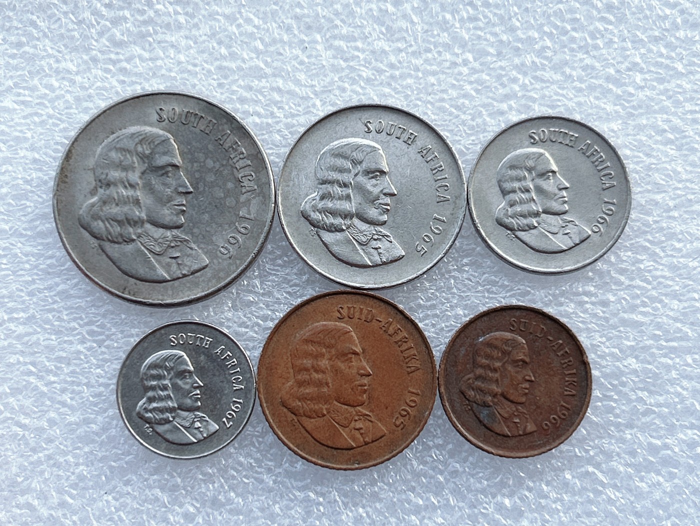 全场一元起拍 世界钱币散币场 第29期 南非60年代6枚套 赞.范里贝克