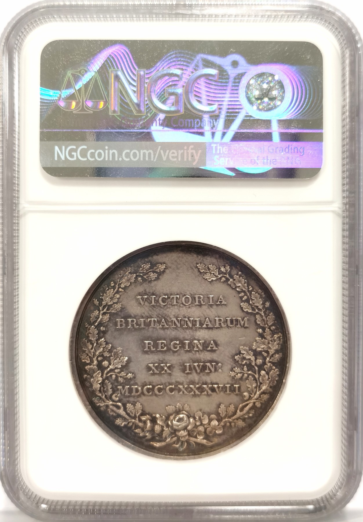 博洋堂世界钱币拍卖第047期（全场包邮） 英国 1837 维多利亚 银章 NGC MS61