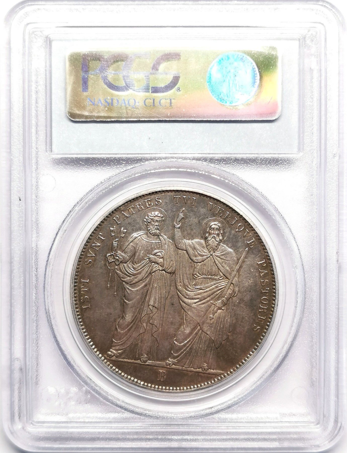 凡希社世界钱币微拍第二百五十期 1830梵蒂冈教宗庇护八世SCUDO大银PCGS-AU58彼得与保罗！