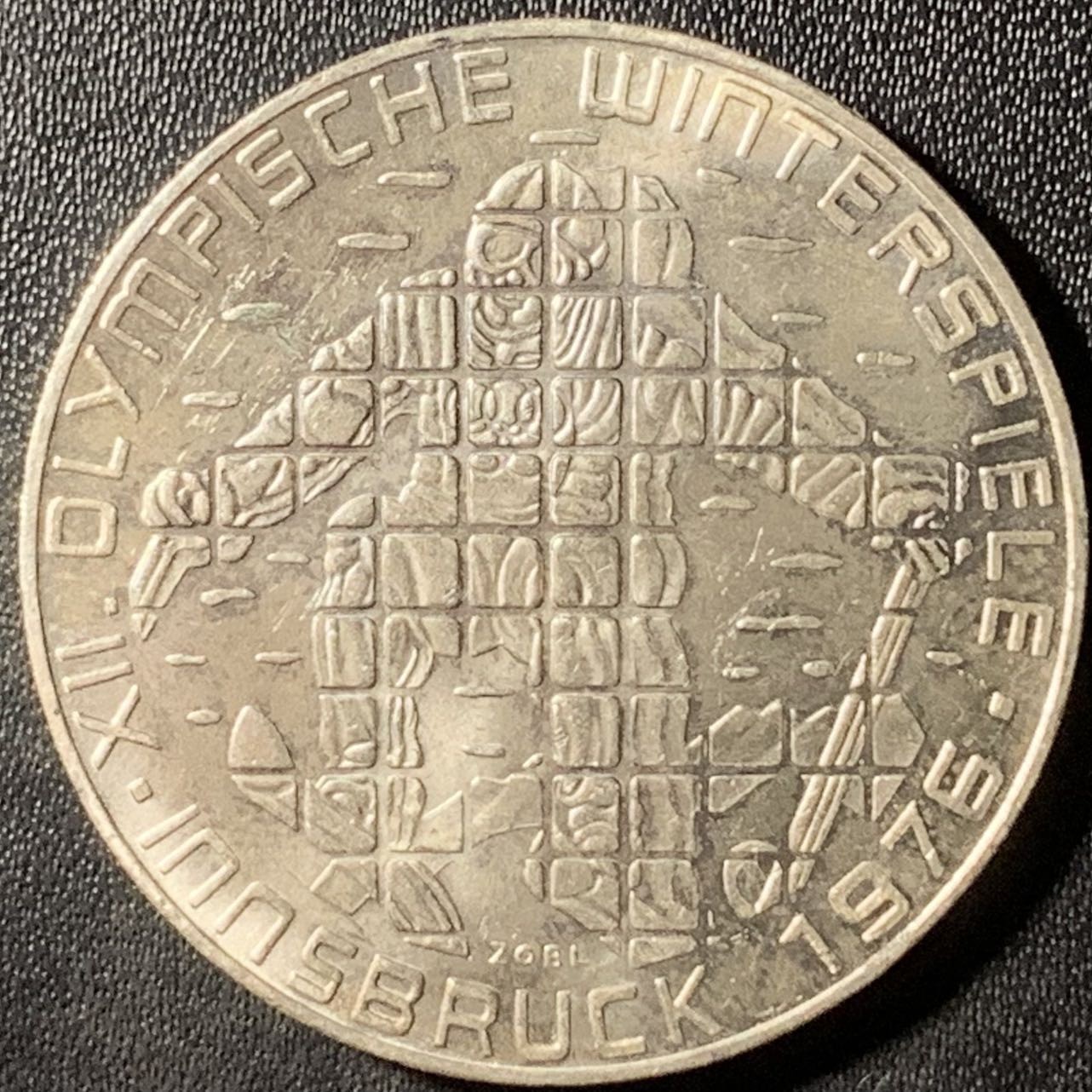 紫瑗钱币——第315期拍卖 奥地利 1976年 因斯布鲁克冬奥运 滑雪 100先令 24克 0.64银 UNC