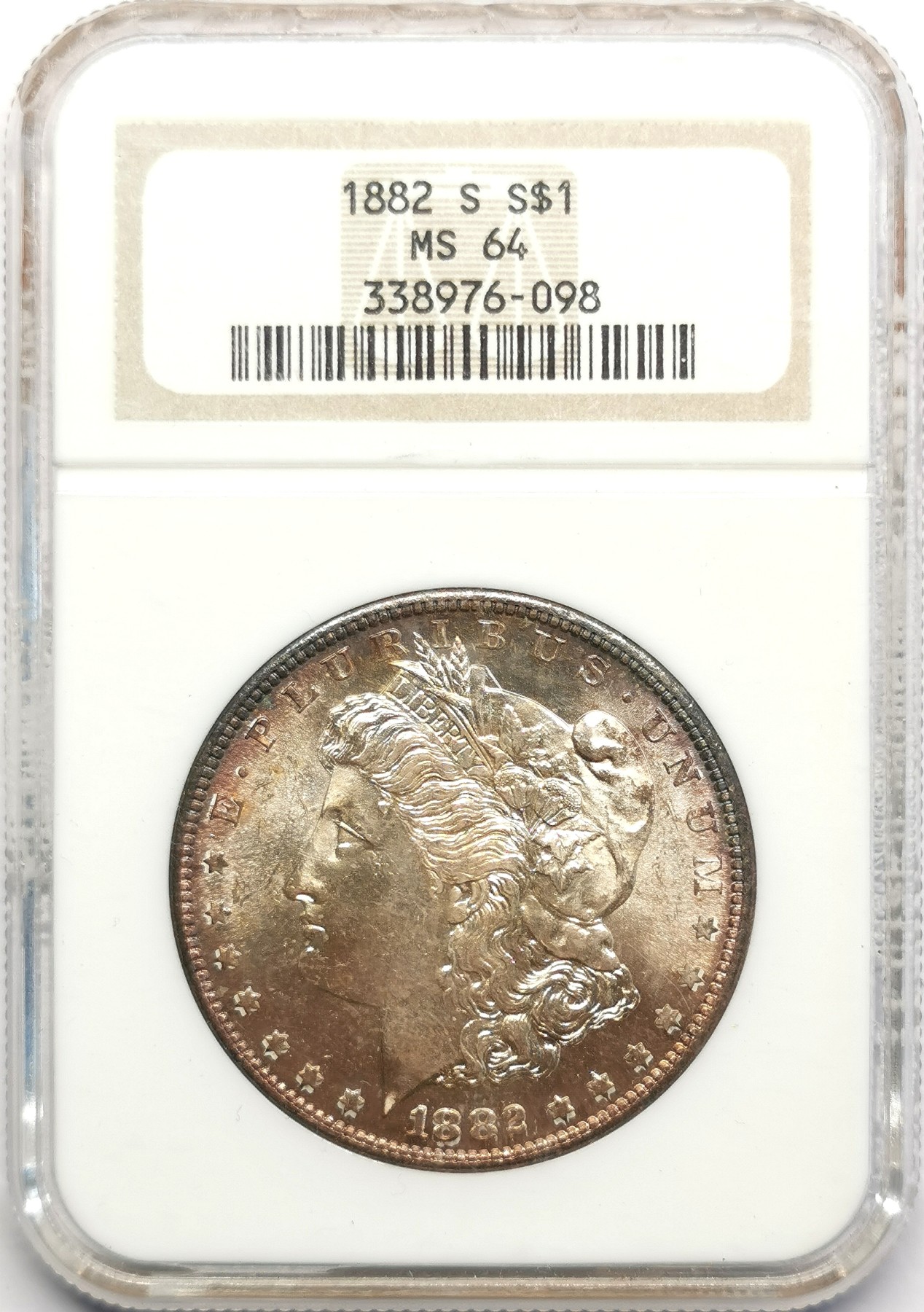 凡希社世界钱币微拍第二百五十期 1882S美国摩根壹元NGC-MS64