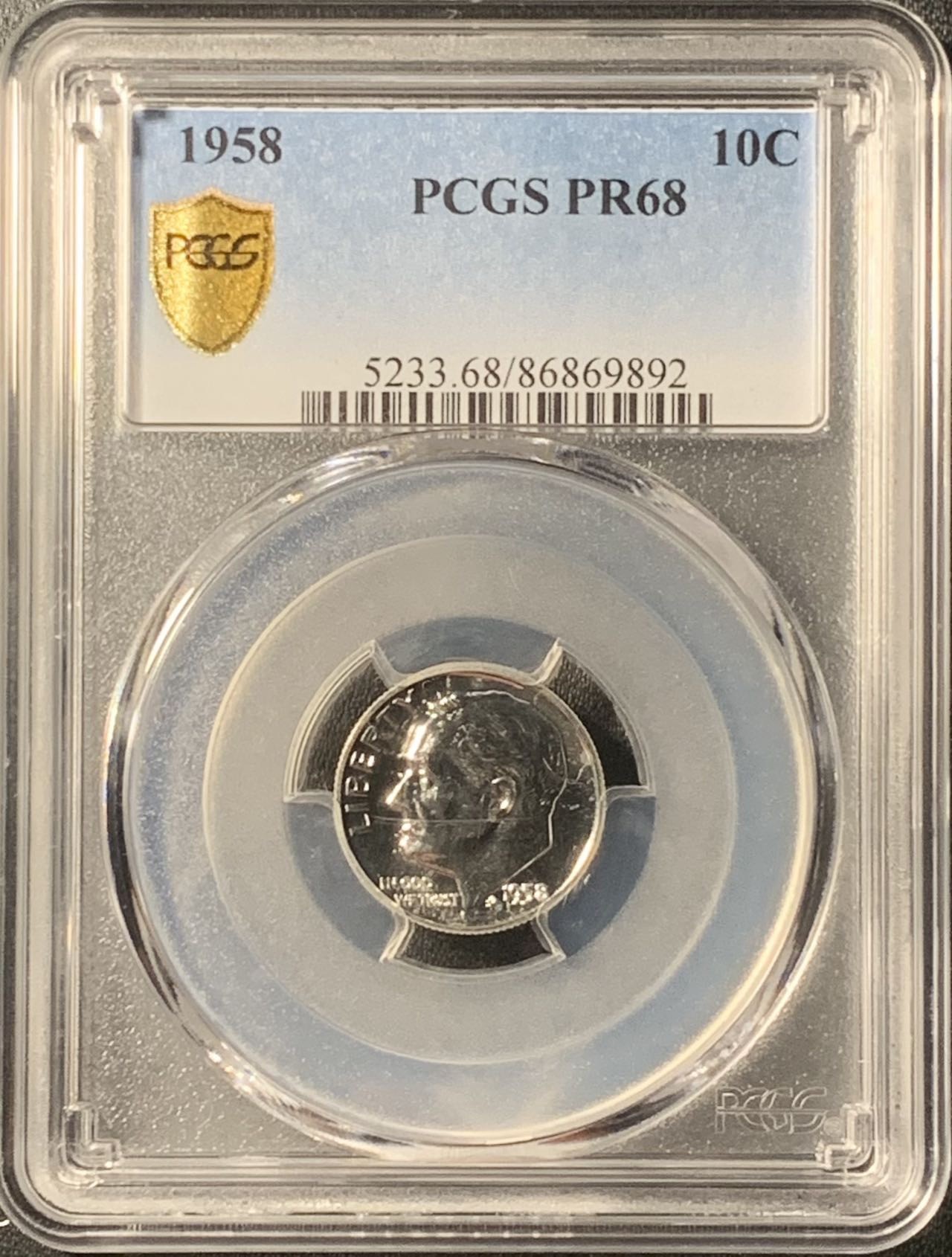 紫瑗钱币——第315期拍卖 美国 1958年 罗斯福 10美分 银币 PCGS PR68