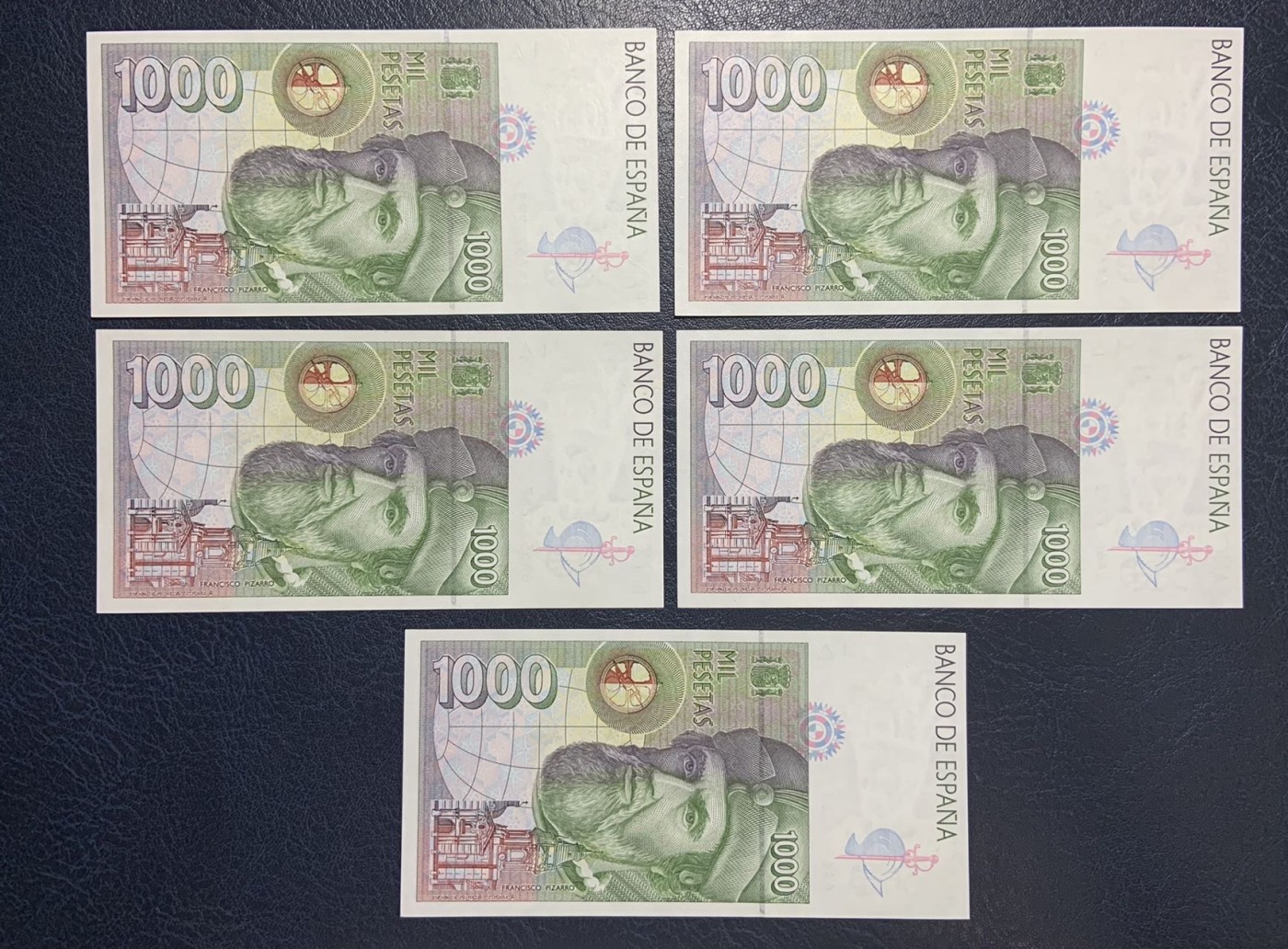 收藏联盟Quantum Auction 第296期拍卖  西班牙1992年1000比塞塔6张 品相全新UNC 其中一张为AU-