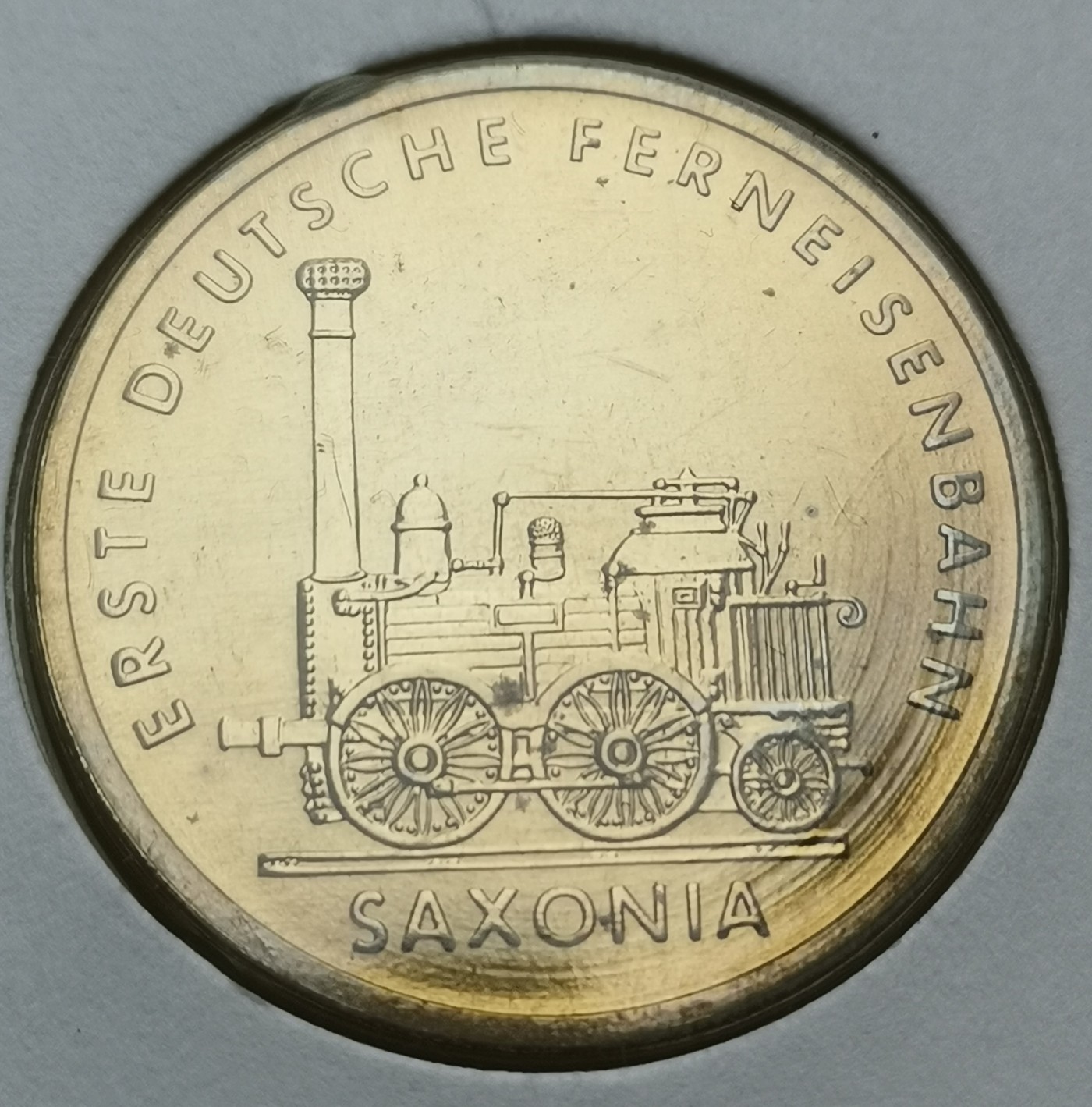 瓶子🏺第113期拍卖会   民主德国东德1988年萨克森5马克纪念币镍币  原封