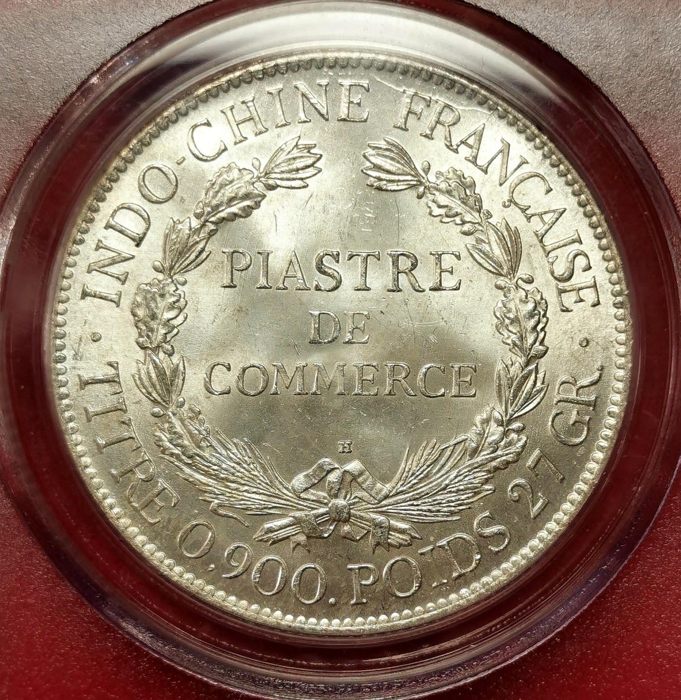 凡希社世界钱币微拍第二百五十期 荐！1921H法属印度支那皮亚斯特大银PCGS-MS64霜面银光顶级品！